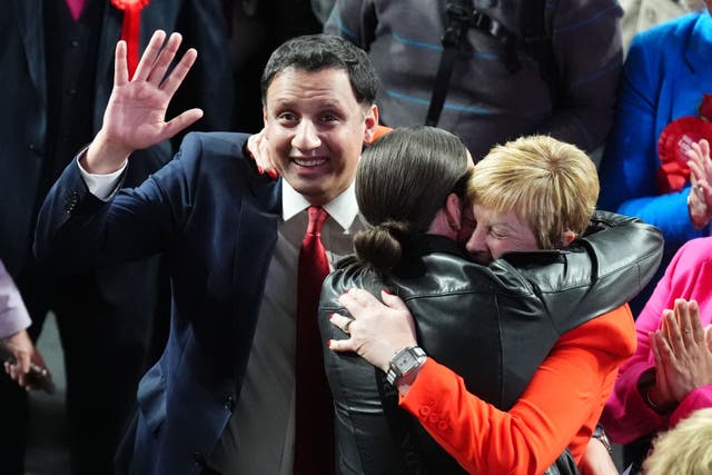 Scottish Labour leader Anas Sarwar is celebrating a landslide in Scotland (Andrew Milligan/PA)