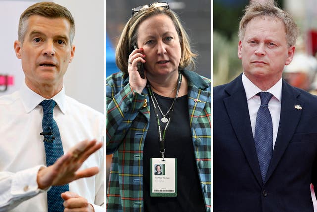 <p>Left to right, Mark Harper,  Anne-Marie Trevelyan and Grant Shapps </p>