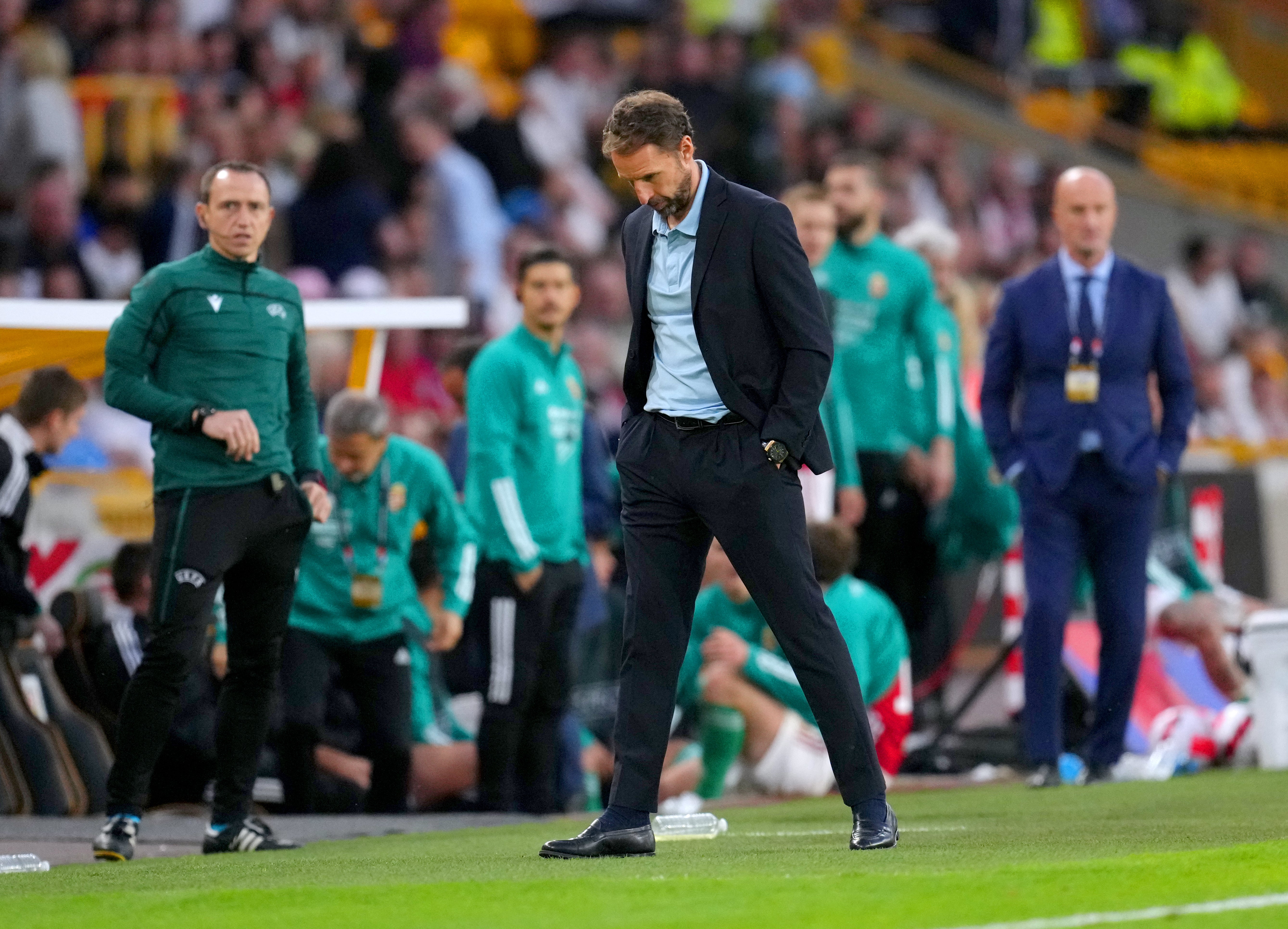 England manager Gareth Southgate appears dejected during the Nations League defeat to Hungary. (Nick Potts/PA)