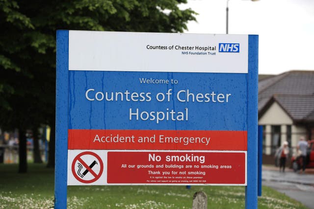 Child K died three days after she born at the Countess of Chester Hospital (Peter Byrne/PA)