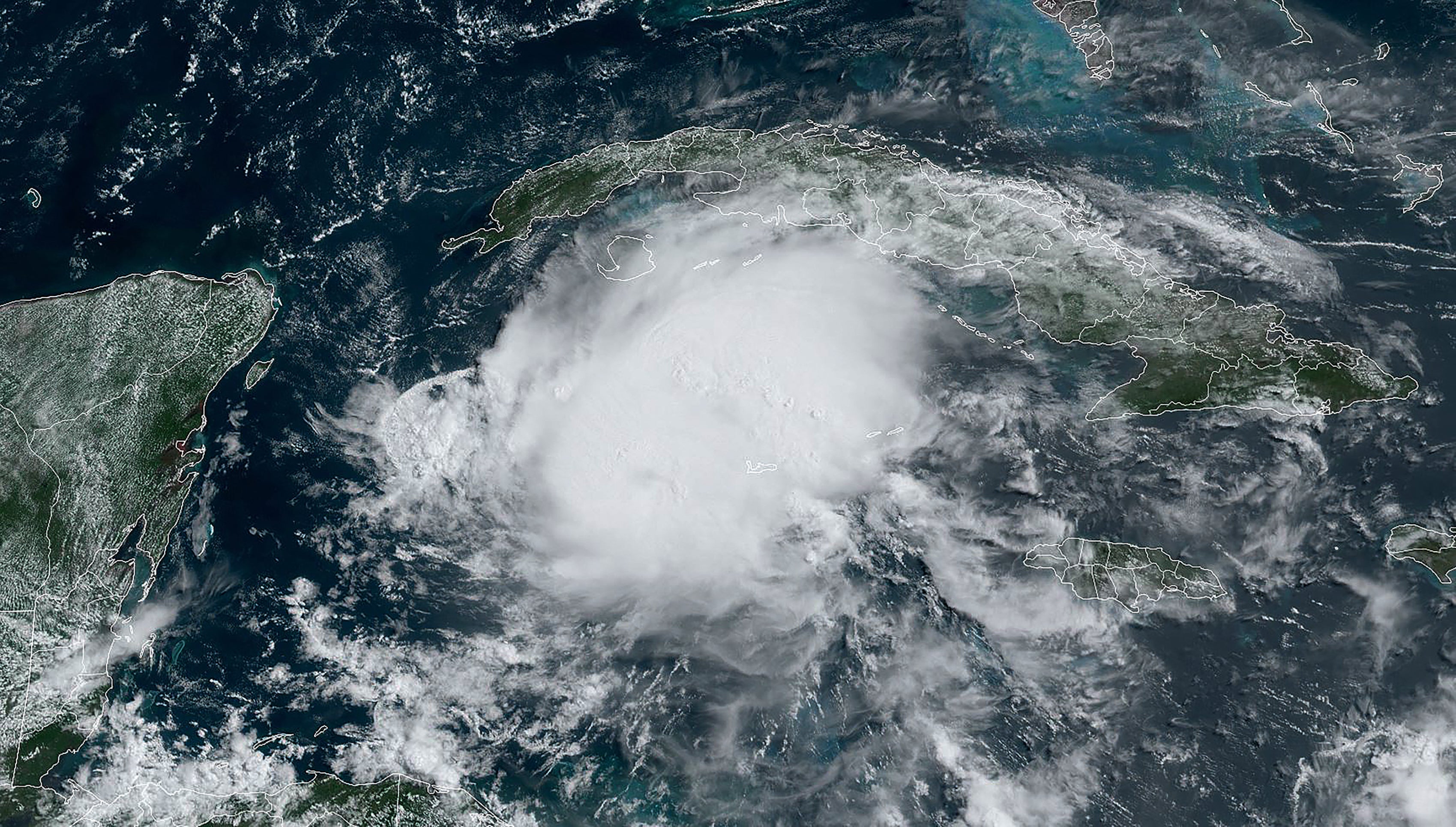 This satellite image obtained from the NOAA shows Hurricane Beryl on July 4 heading to Mexico