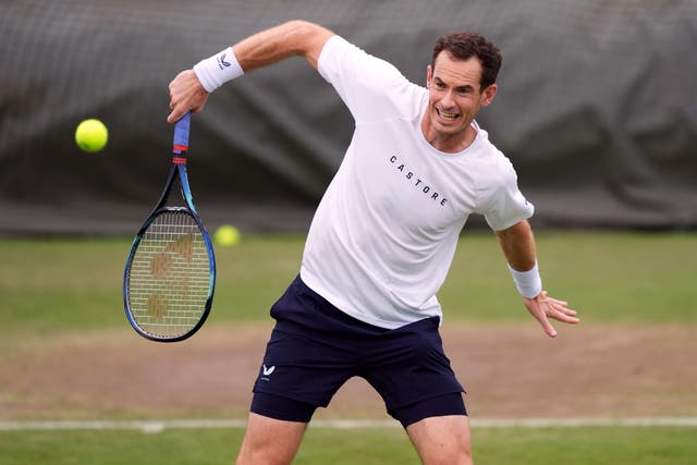 Andy Murray was back on the practice courts on Friday (Jordan Pettitt/PA)