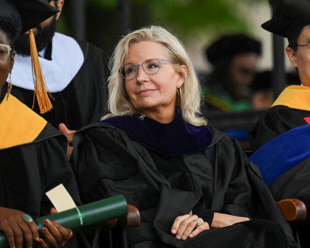<p>Liz Cheney, former U.S. representative from Wyoming, listens to speakers during commencement exercises at Dartmouth in Hanover, New Hampshire, US June 9, 2024</p>