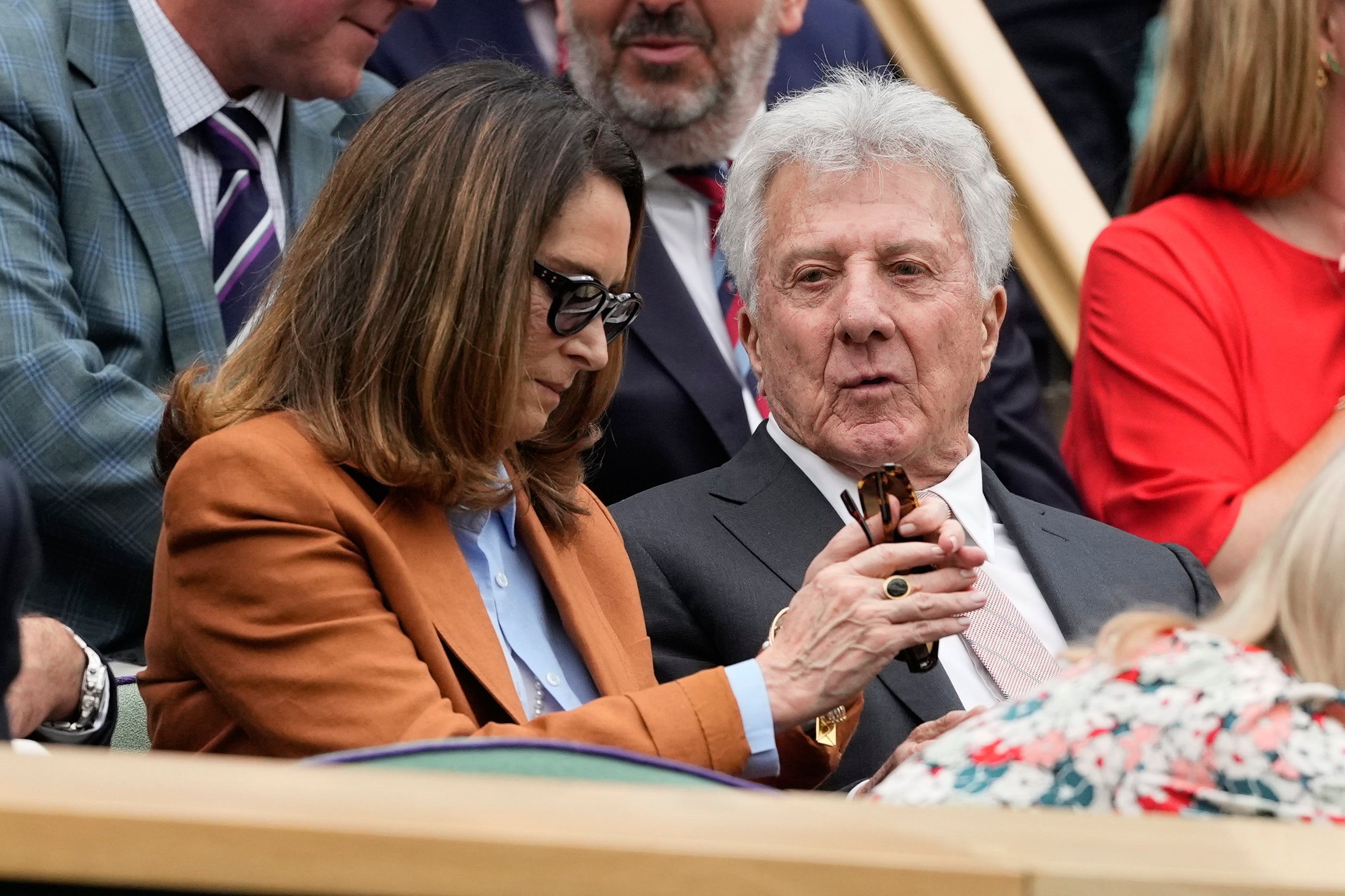 Dustin Hoffman and his wife in the Royal Box