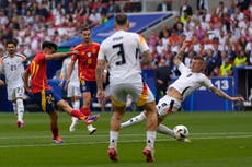 Spain v Germany LIVE: Latest score and goal updates from heavyweight Euro 2024 quarter-final