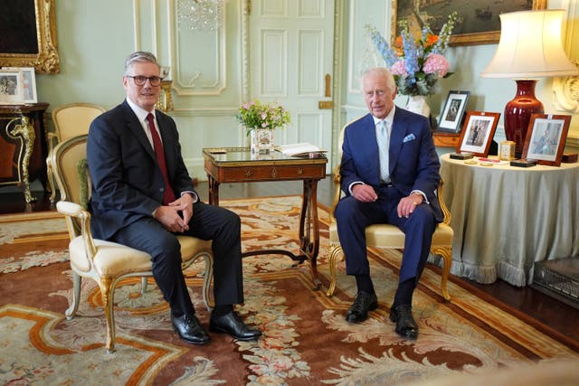 <p>King Charles, the fourth monarch to preside over a Labour government, with Keir Starmer on Friday </p>