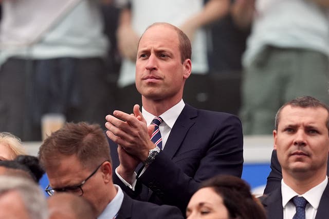 The Prince of Wales in the stands during the UEFA Euro 2024 match at the Frankfurt Arena in Frankfurt, Germany (Martin Rickett/PA)