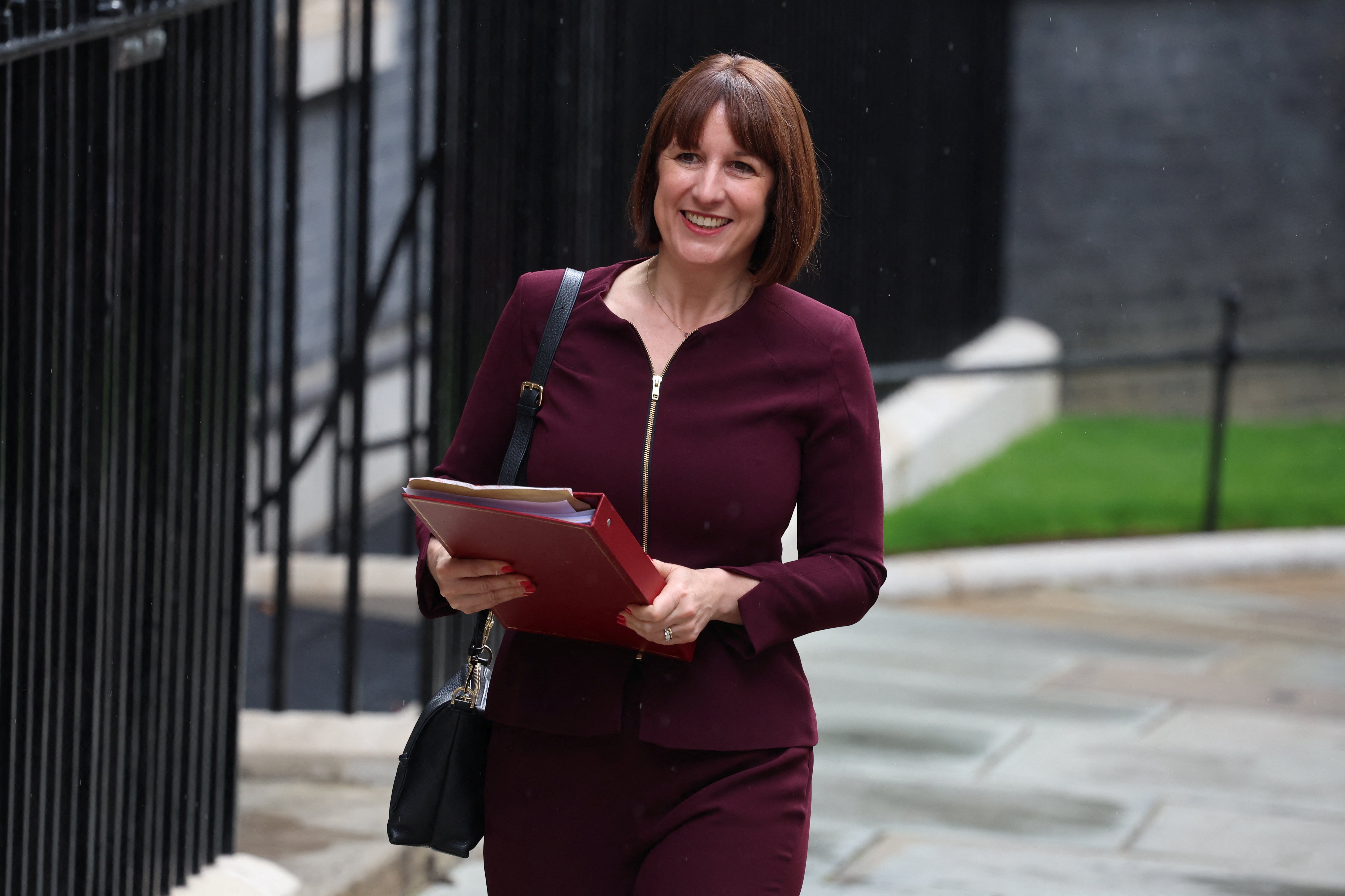 Rachel Reeves arrives for her first cabinet meeting as chancellor