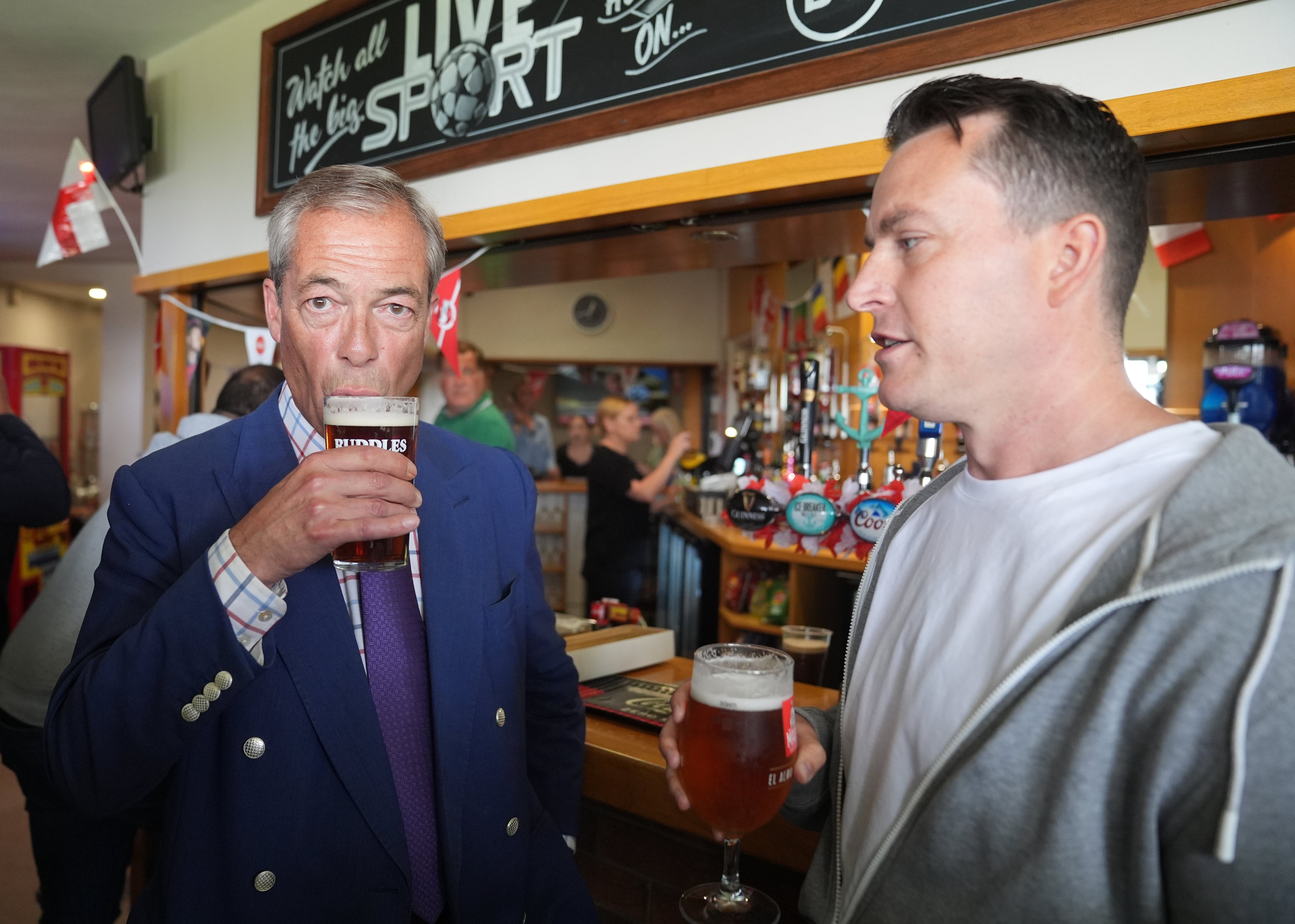 James McMurdock (R) with Mr Farage
