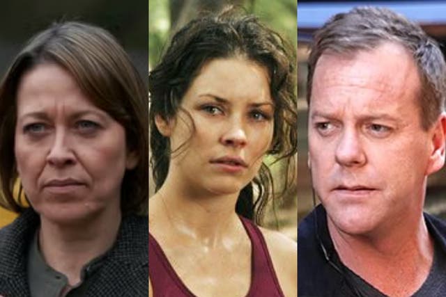 <p>Nicola Walker in ‘Unforgotten’; Evangeline Lilly in ‘Lost’; Kiefer Sutherland in ‘24’ </p>