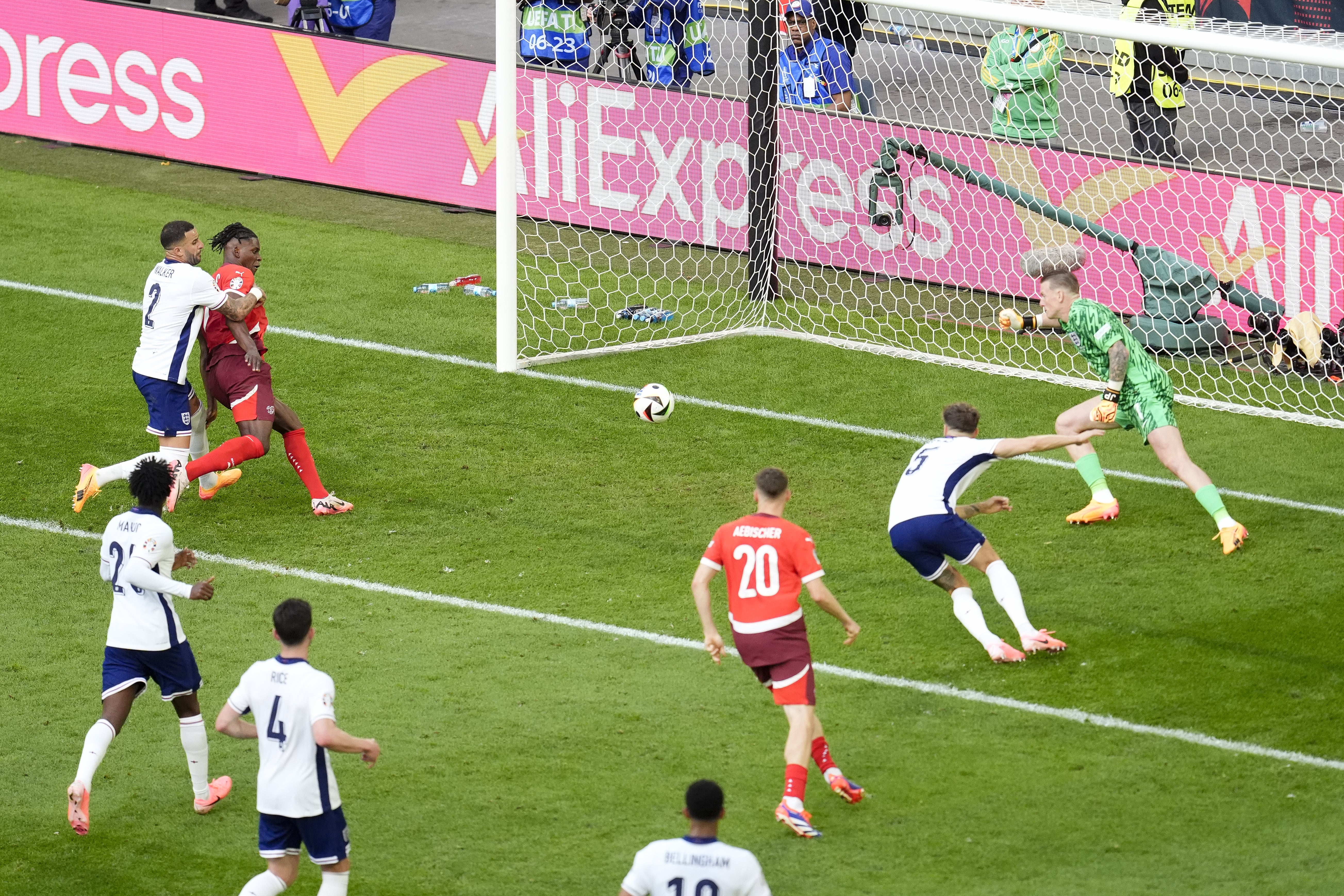 Breel Embolo (second top left) gave Switzerland the lead (Nick Potts/PA)