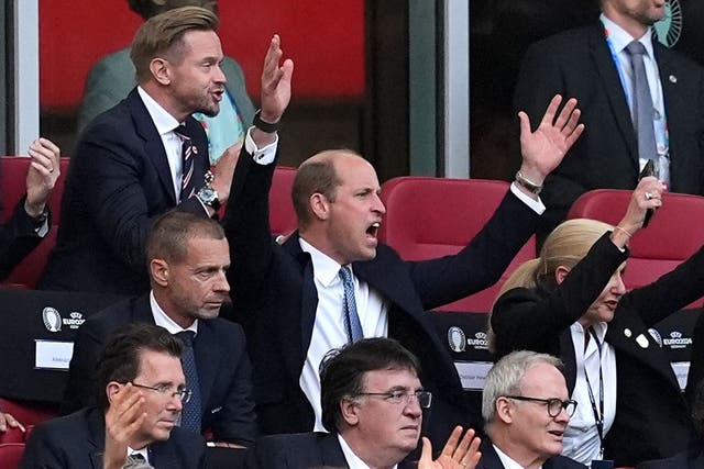 The Prince of Wales was in the stands at the Dusseldorf Arena (Martin Rickett/PA)