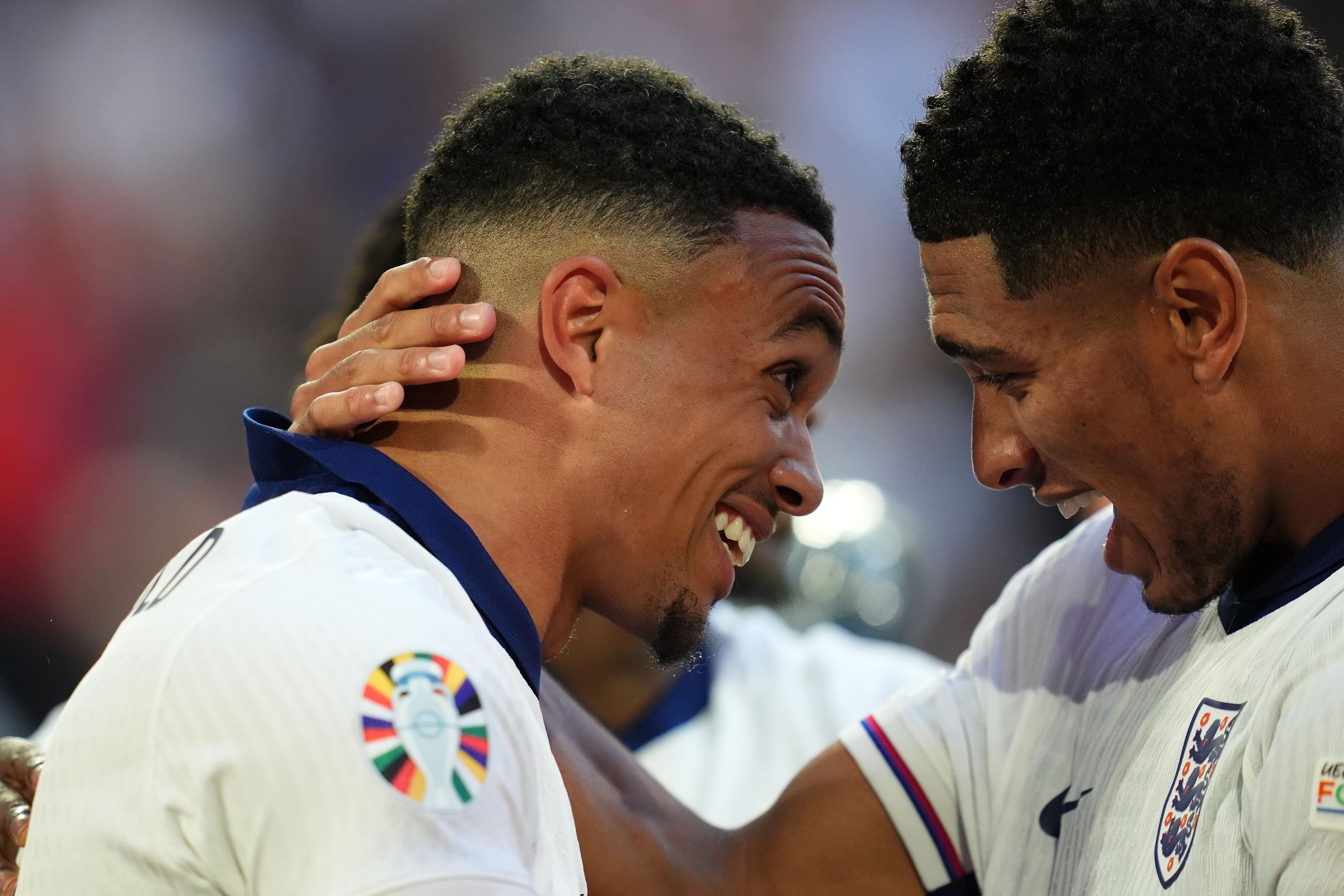 Trent Alexander-Arnold (left) celebrates with Jude Bellingham (Adam Davy/PA)