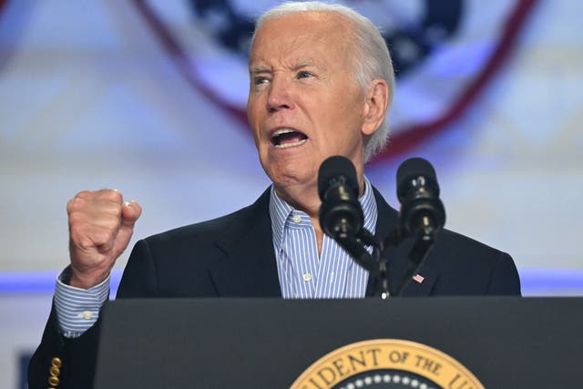 <p>Joe Biden is polling slightly ahead of Donald Trump in Michigan and Wisconsin, according to a new survey </p>