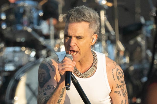 <p>Robbie Williams performs at BST Hyde Park</p>