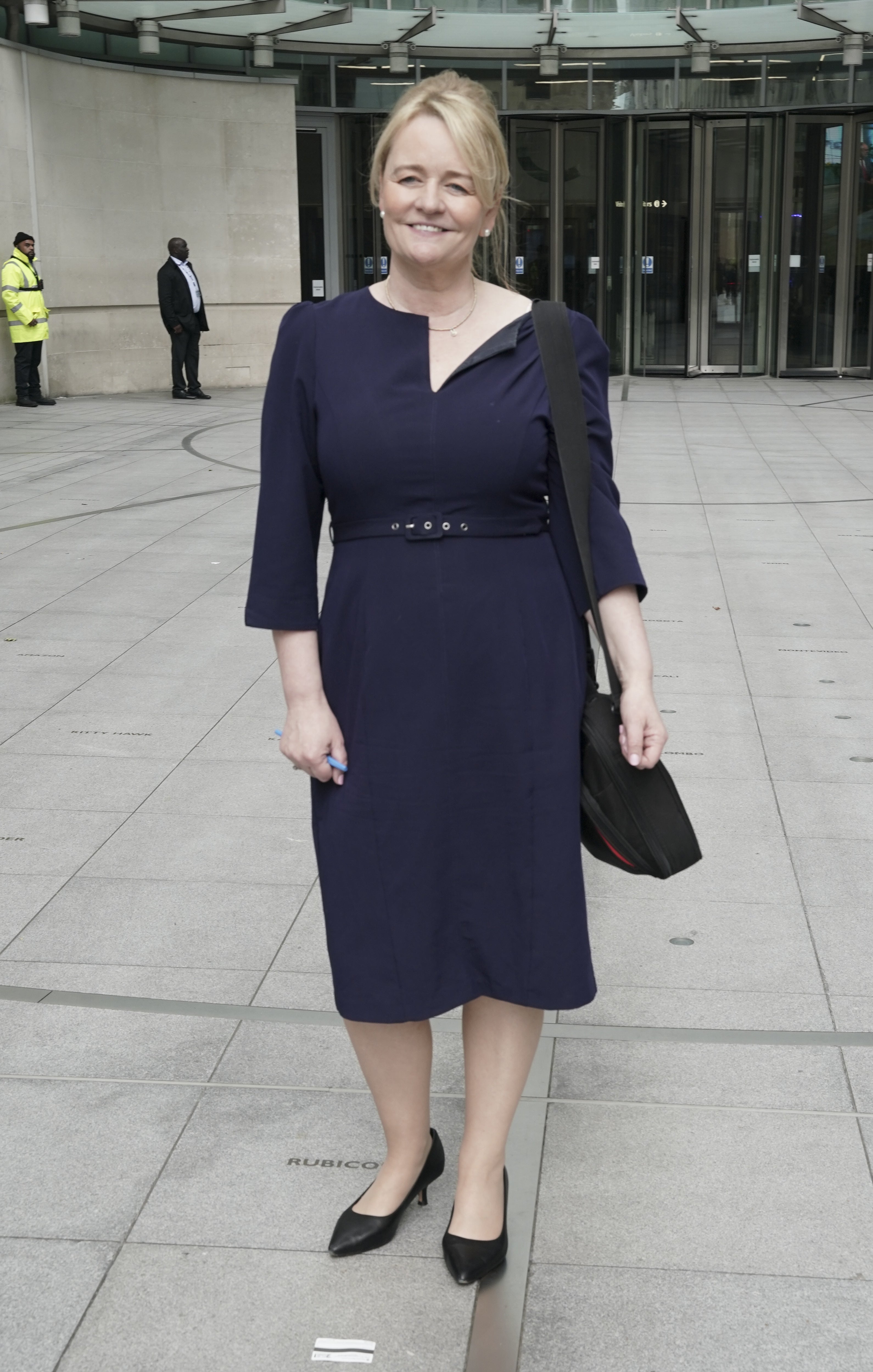 Unite General Secretary Sharon Graham leaving BBC Broadcasting House in London, after appearing on the BBC One current affairs programme, Sunday With Laura Kuenssberg (Jeff Moore/PA)