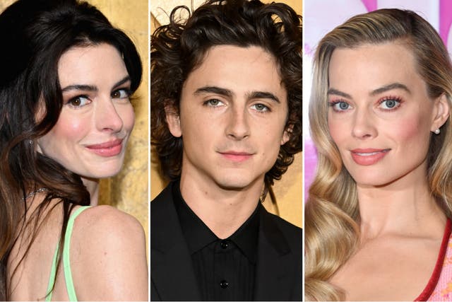 <p>The near-stars of ‘Cats’, ‘Spider-Man’ and ‘Ghost in the Shell’ Anne Hathaway, Timothée Chalamet and Margot Robbie</p>