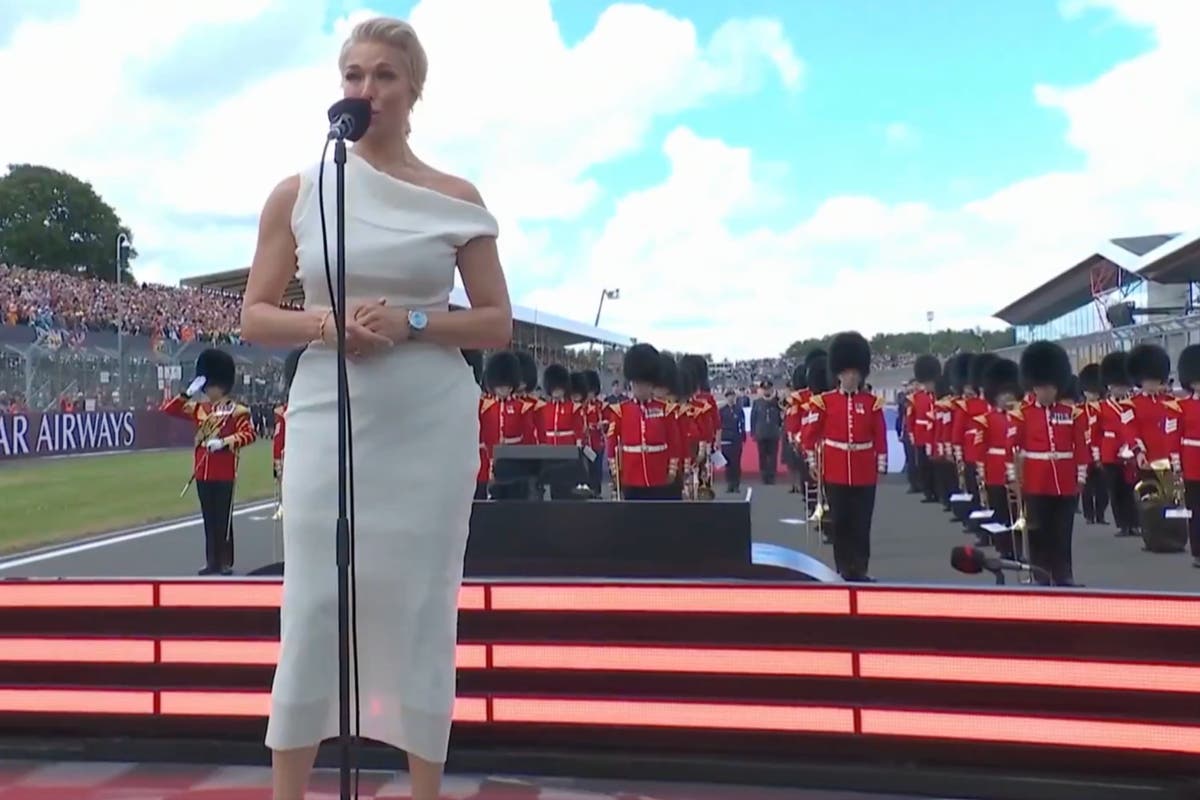Ted Lasso star at Silverstone to watch on-screen love interest Hannah Waddingham sing national anthem