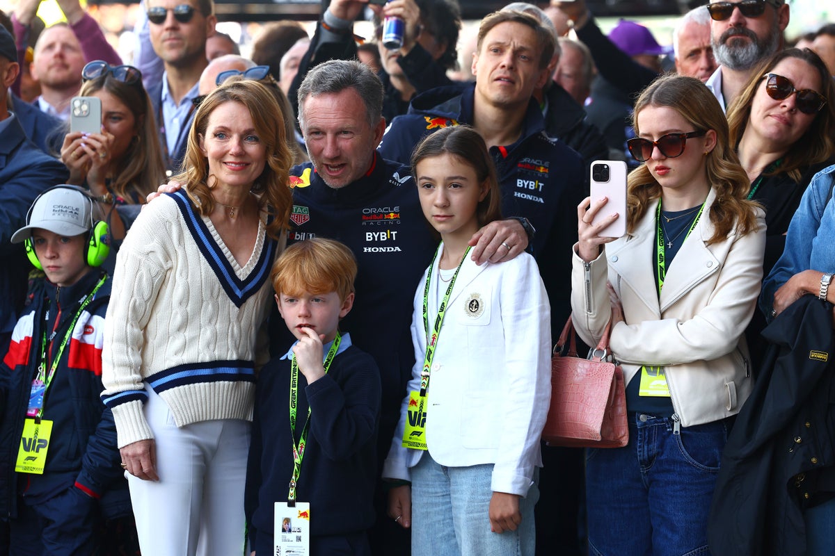Geri Horner appears at Silverstone to support husband Christian after he is cleared in sexting scandal 