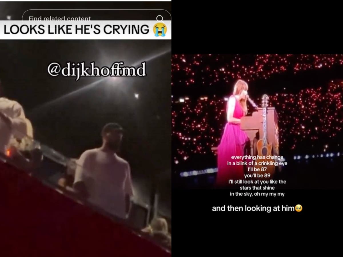 Hayranlar, Travis Kelce’nin Taylor Swift’in Eras Tour’daki şarkısını performansı sırasında ağlamasını kaldıramıyor