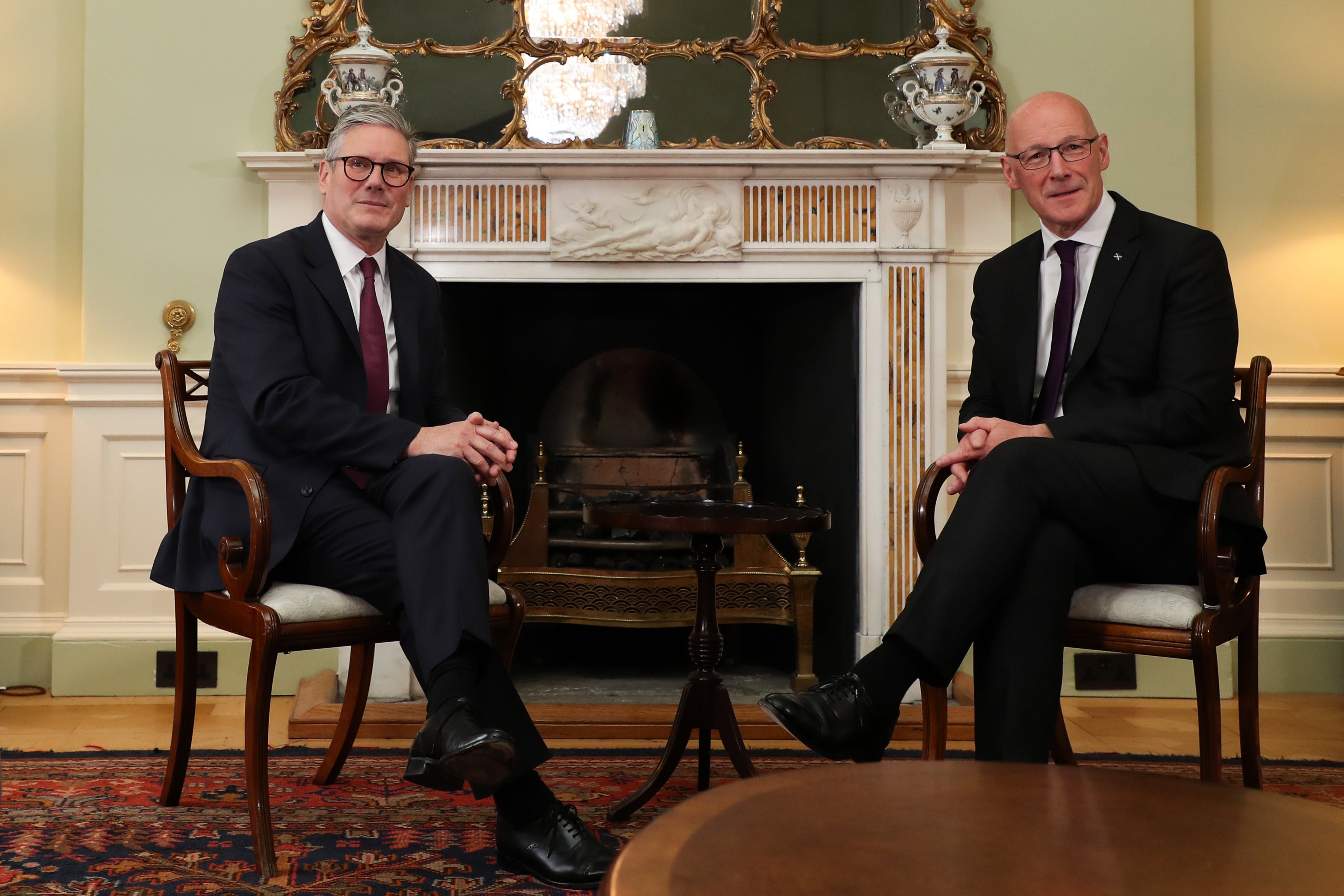 Prime Minister Sir Keir Starmer met Scotland’s First Minister John Swinney at Bute House in Edinburgh (Scott Heppell/PA)