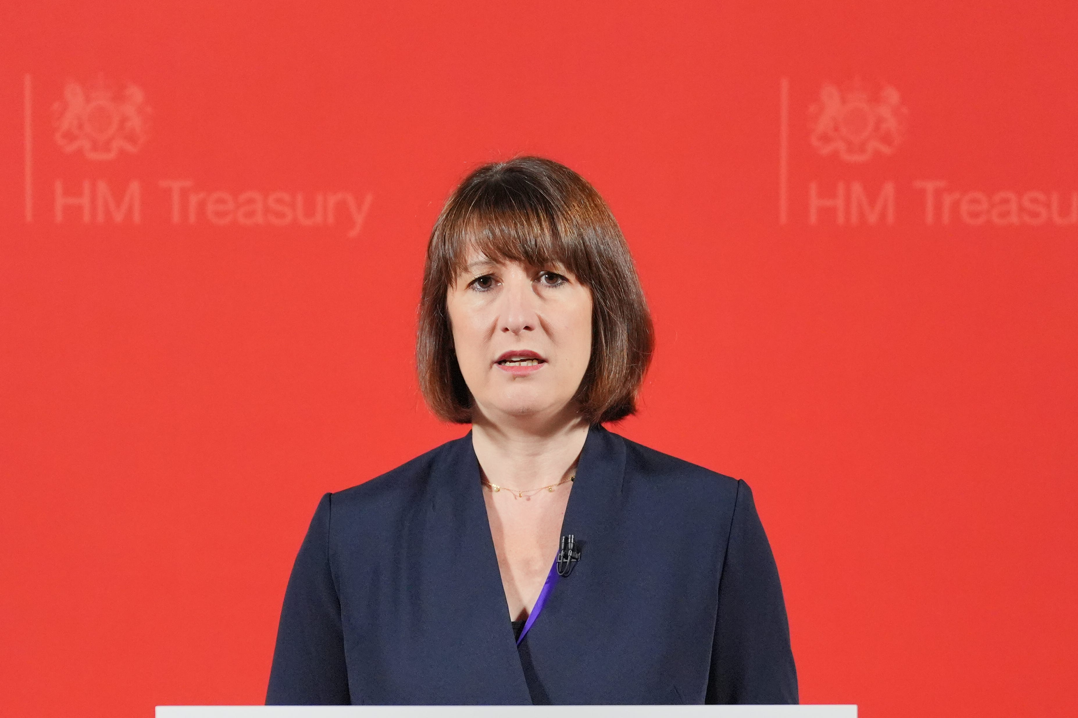 Chancellor Rachel Reeves giving a speech at the Treasury in London (Jonathan Brady/PA)