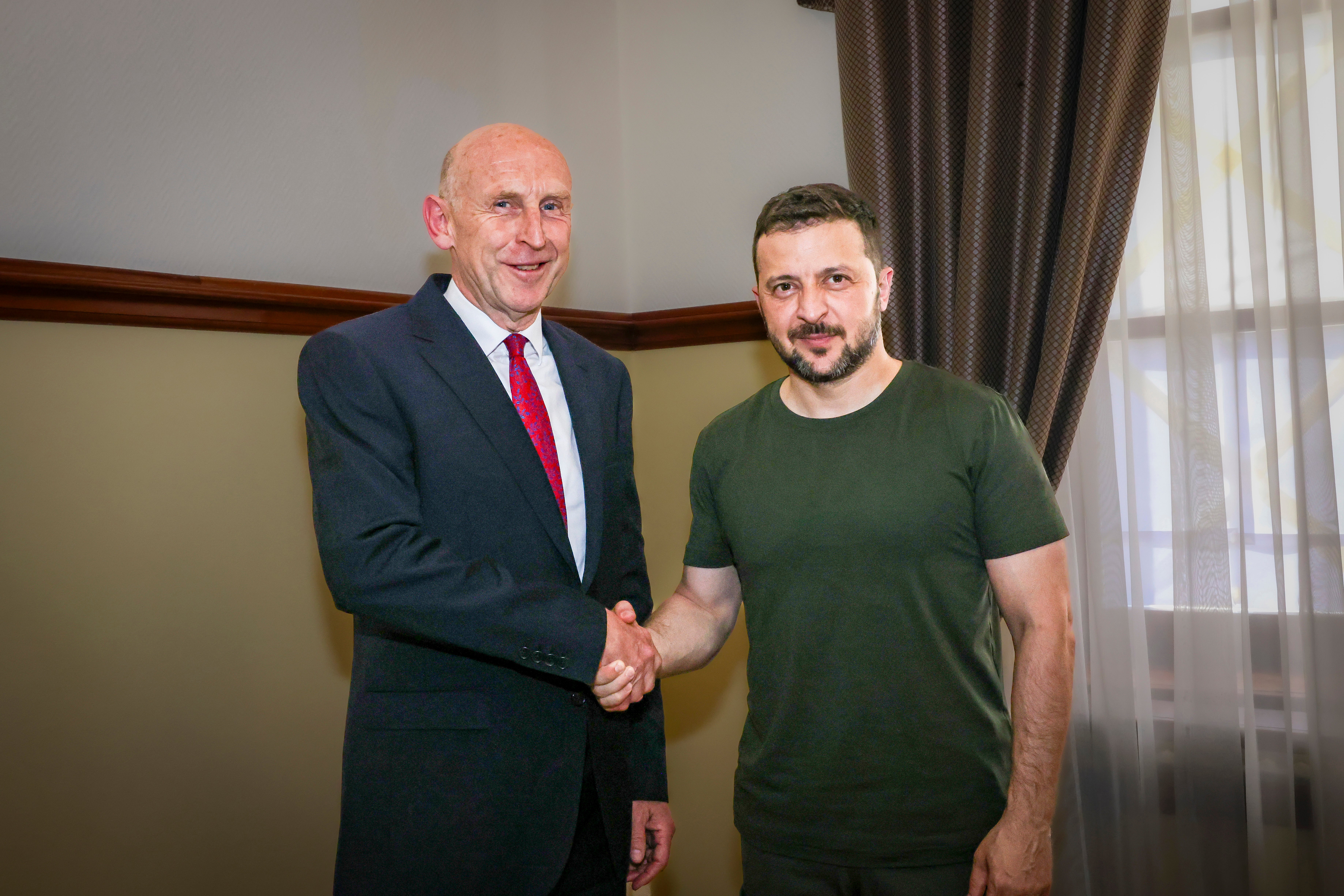New defence secretary John Healey meets Volodymyr Zelensky in Odesa on Sunday