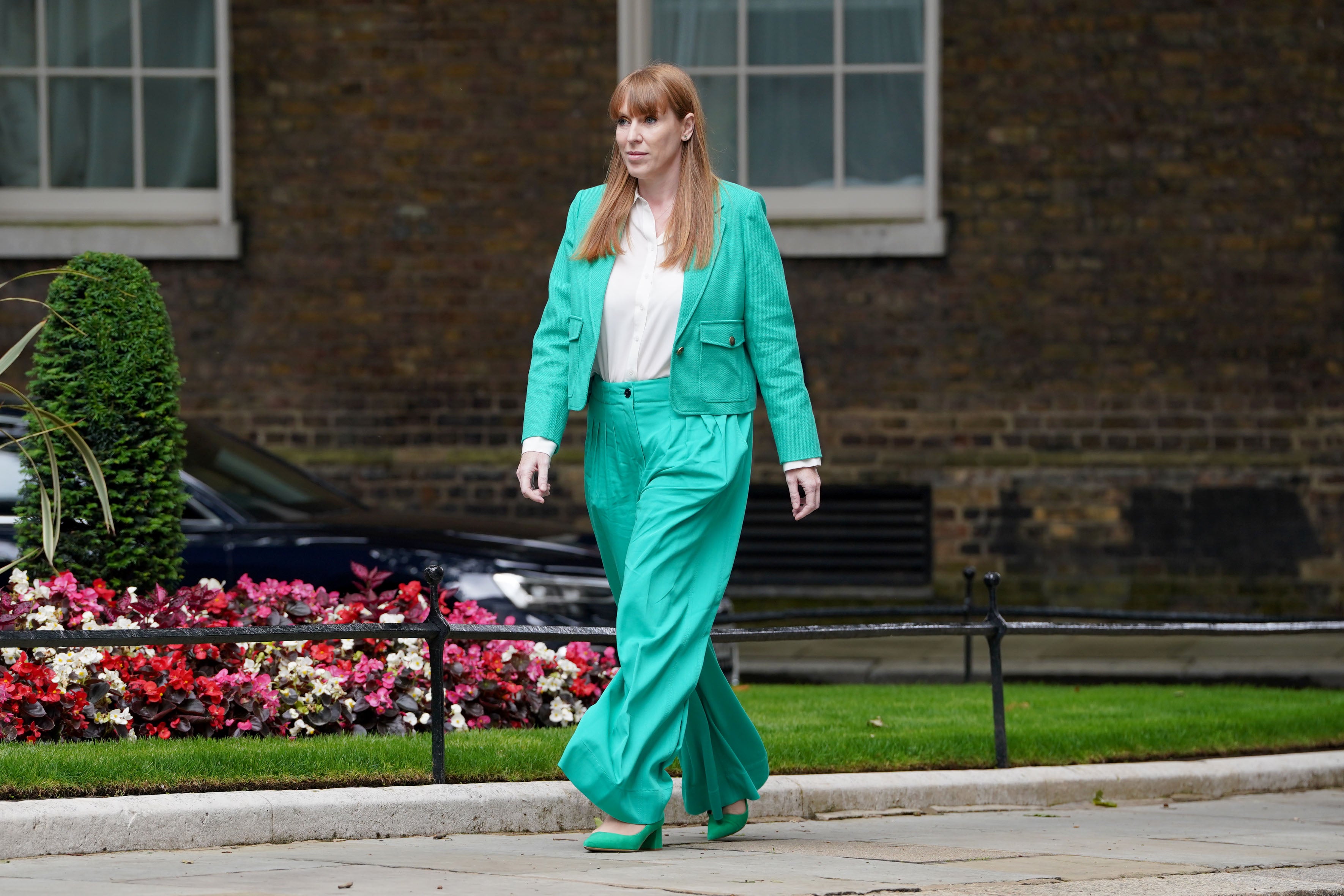 Seen in green: Angela Rayner dressing for success