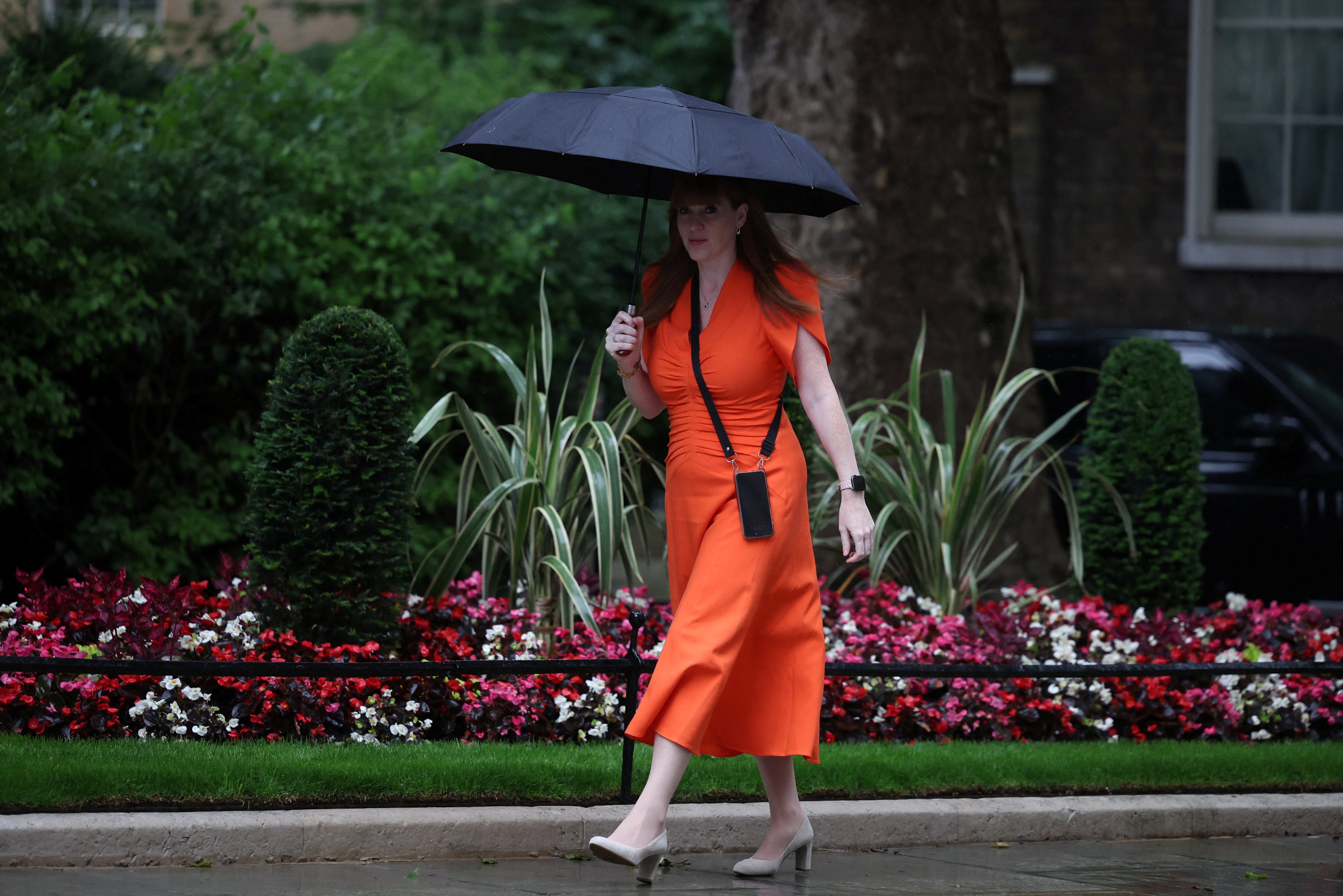 Angela Rayner on her way to the new government’s first cabinet meeting in another Me+Em outfit