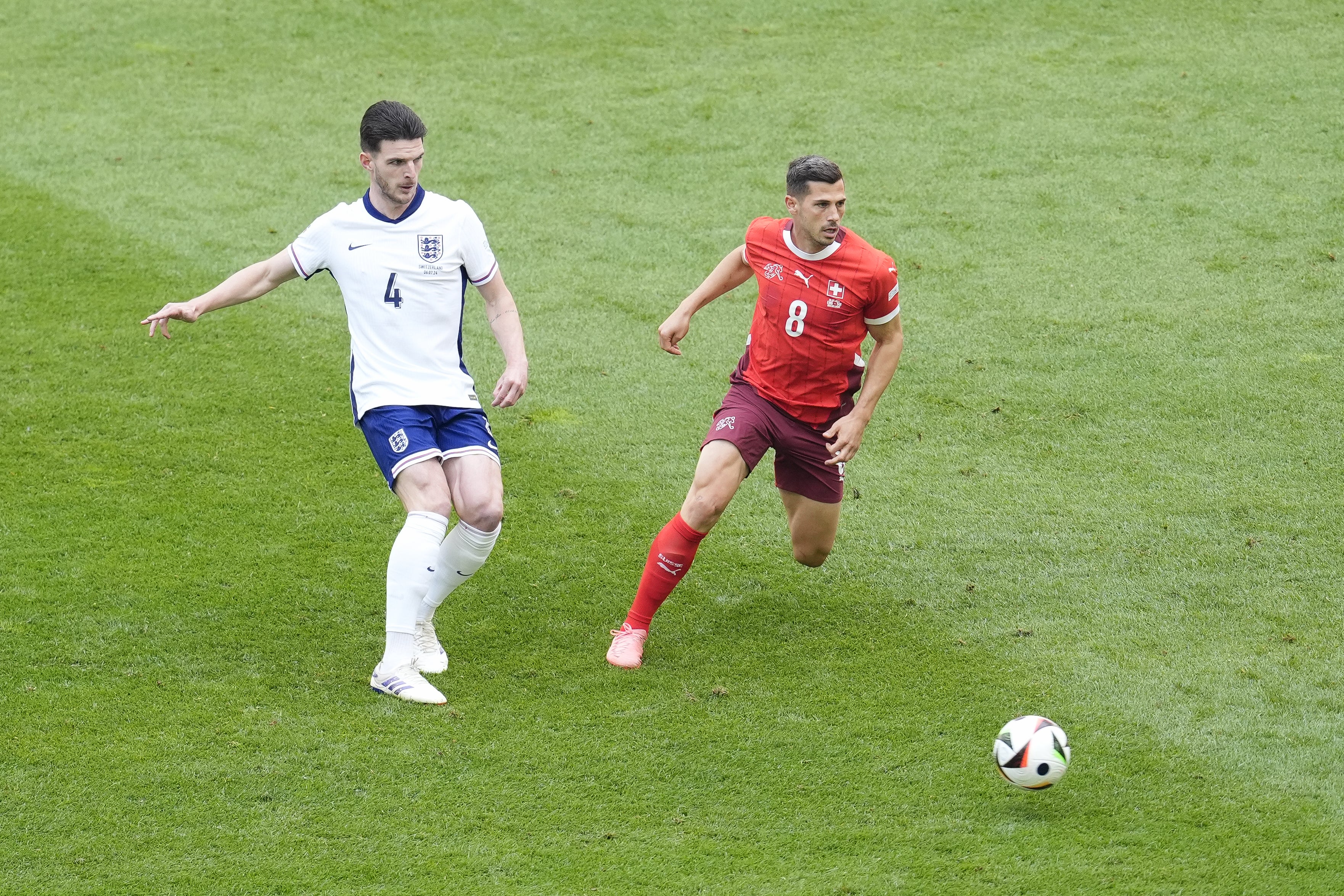 Declan Rice has played every minute of England’s Euro 2024 campaign (Nick Potts/PA)