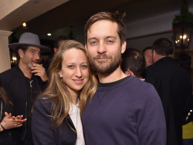 <p>Tobey Maguire with his ex-wife, Jennifer Meyer  </p>