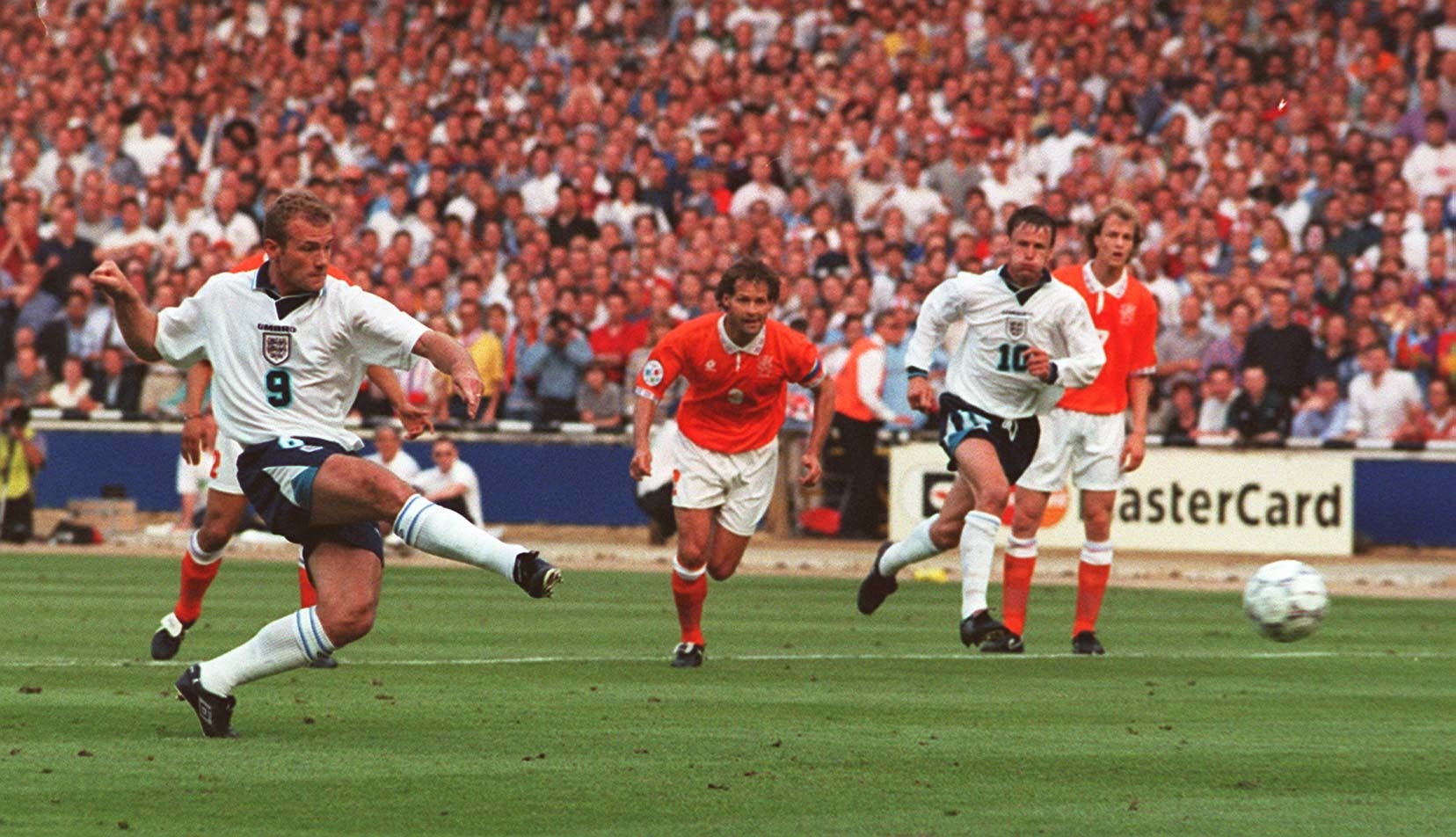 Alan Shearer scores from the spot (Neil Munns/PA)