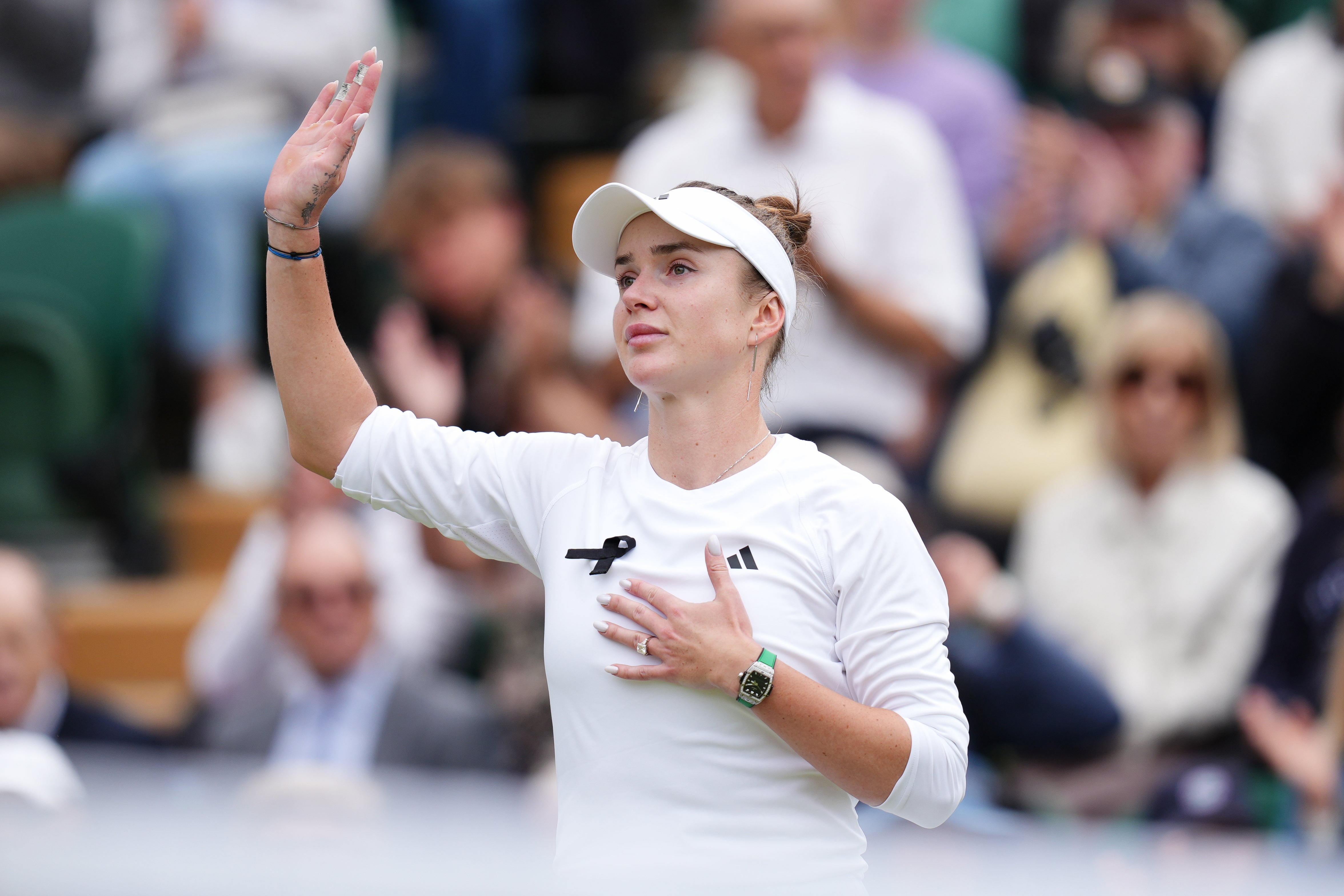 Elina Svitolina reached the quarter-finals on an emotional day for the Ukrainian (John Walton/PA)