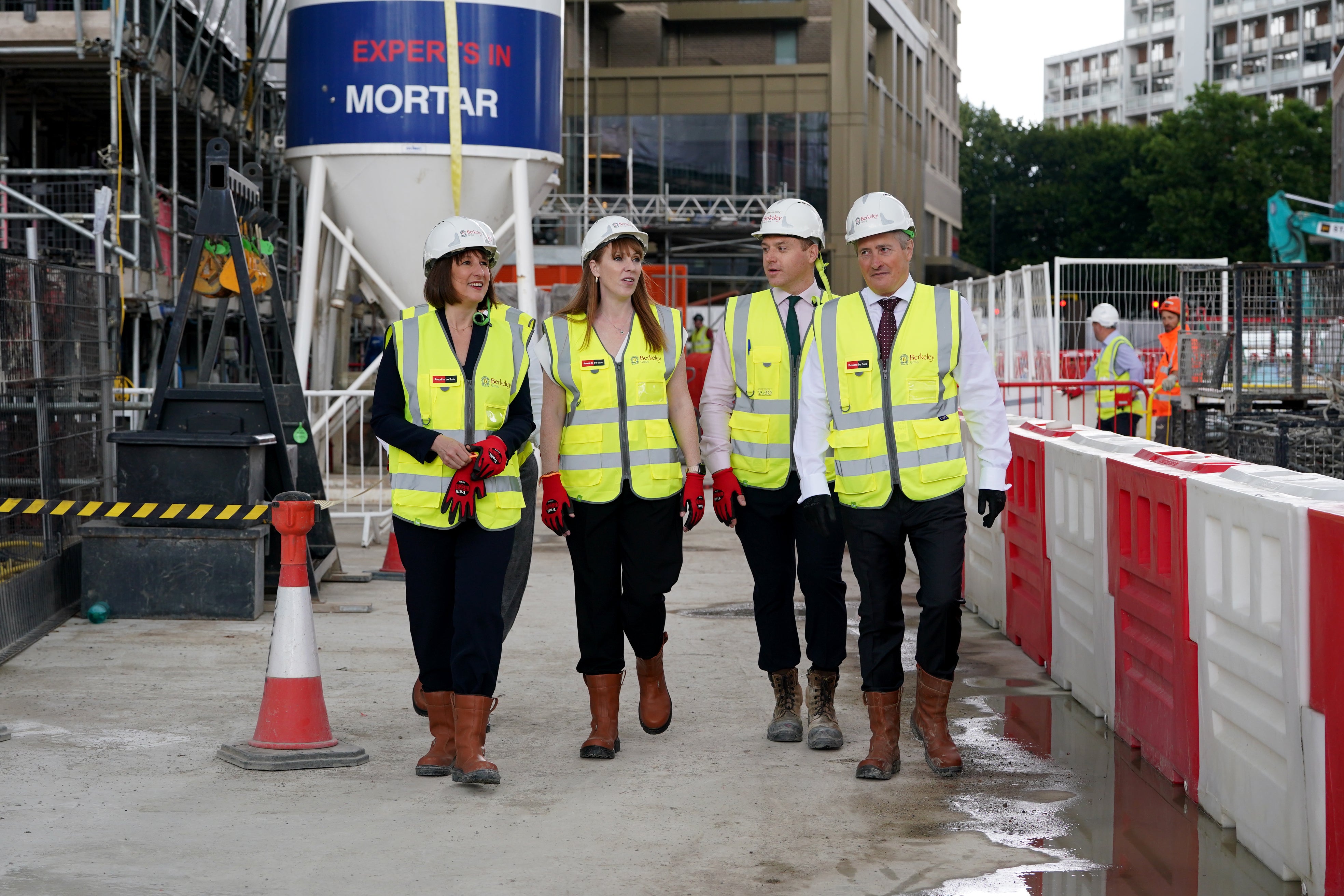 Ms Reeves and Deputy Prime Minister Angela Rayner visit a construction site (Lucy North/PA)