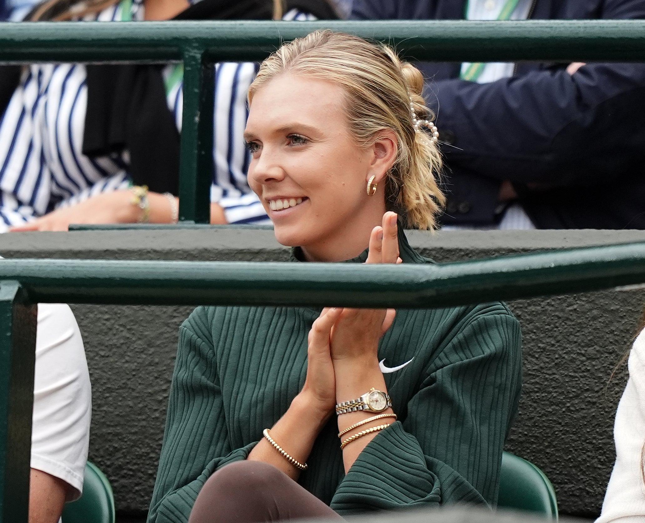 Katie Boulter watches her boyfriend Alex De Minaur reach the Wimbledon quarter-finals (Zac Goodwin/PA)