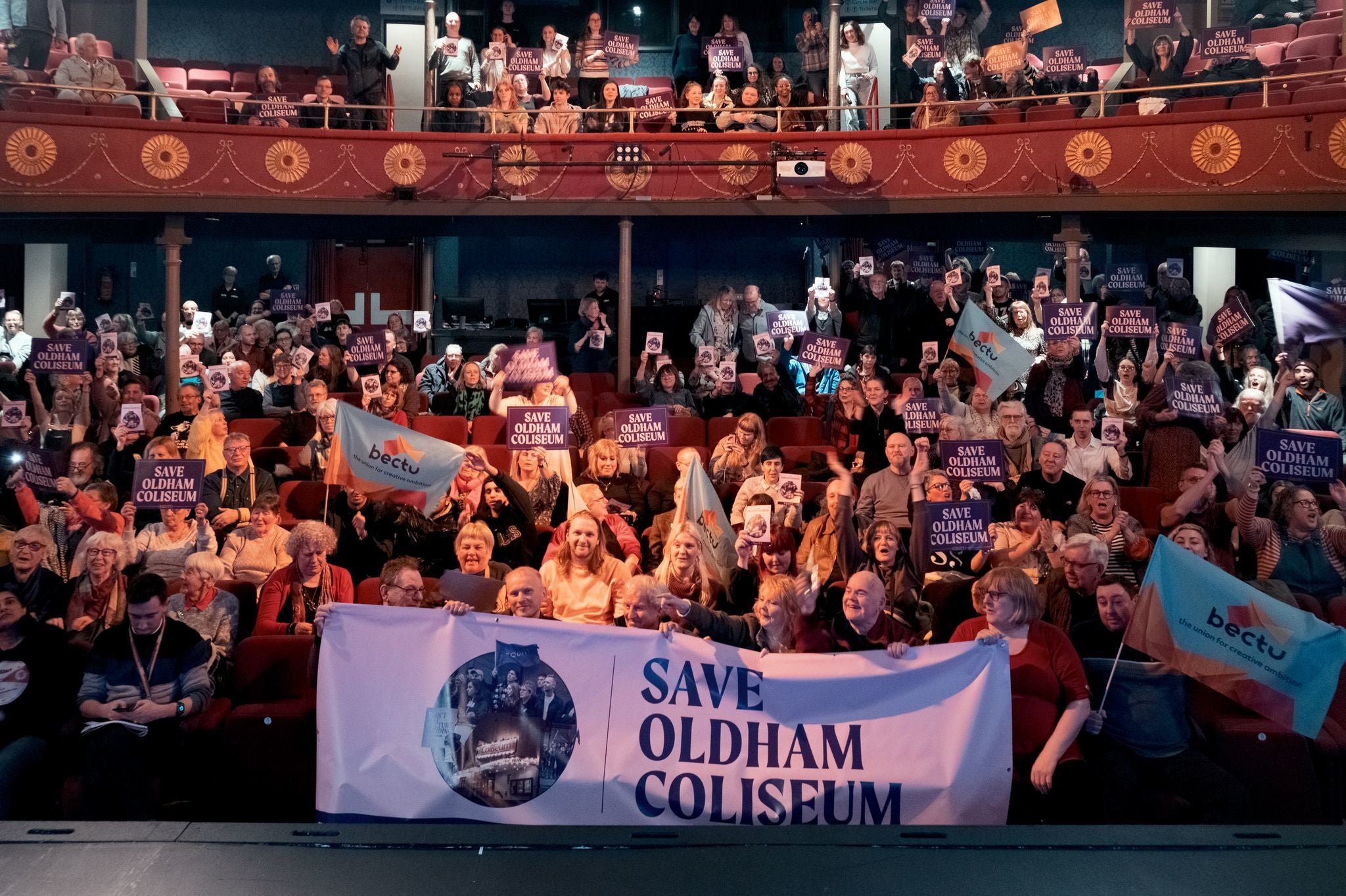 Members of the audience at a public meeting to save the historic Oldham Coliseum in Greater Manchester (Equity/PA)