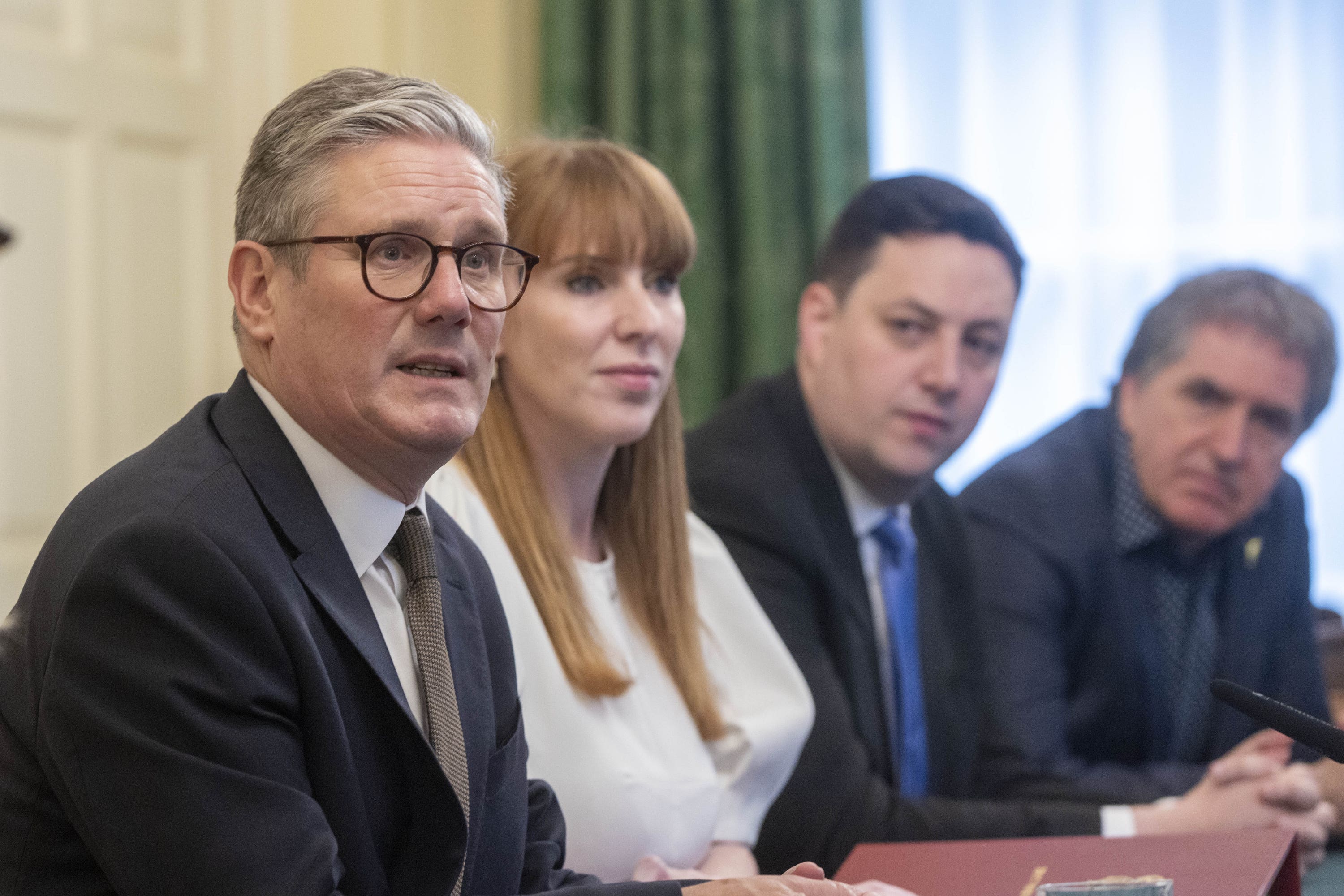 Prime Minister Sir Keir Starmer and Deputy Prime Minister Angela Rayner during a meeting with English regional mayors