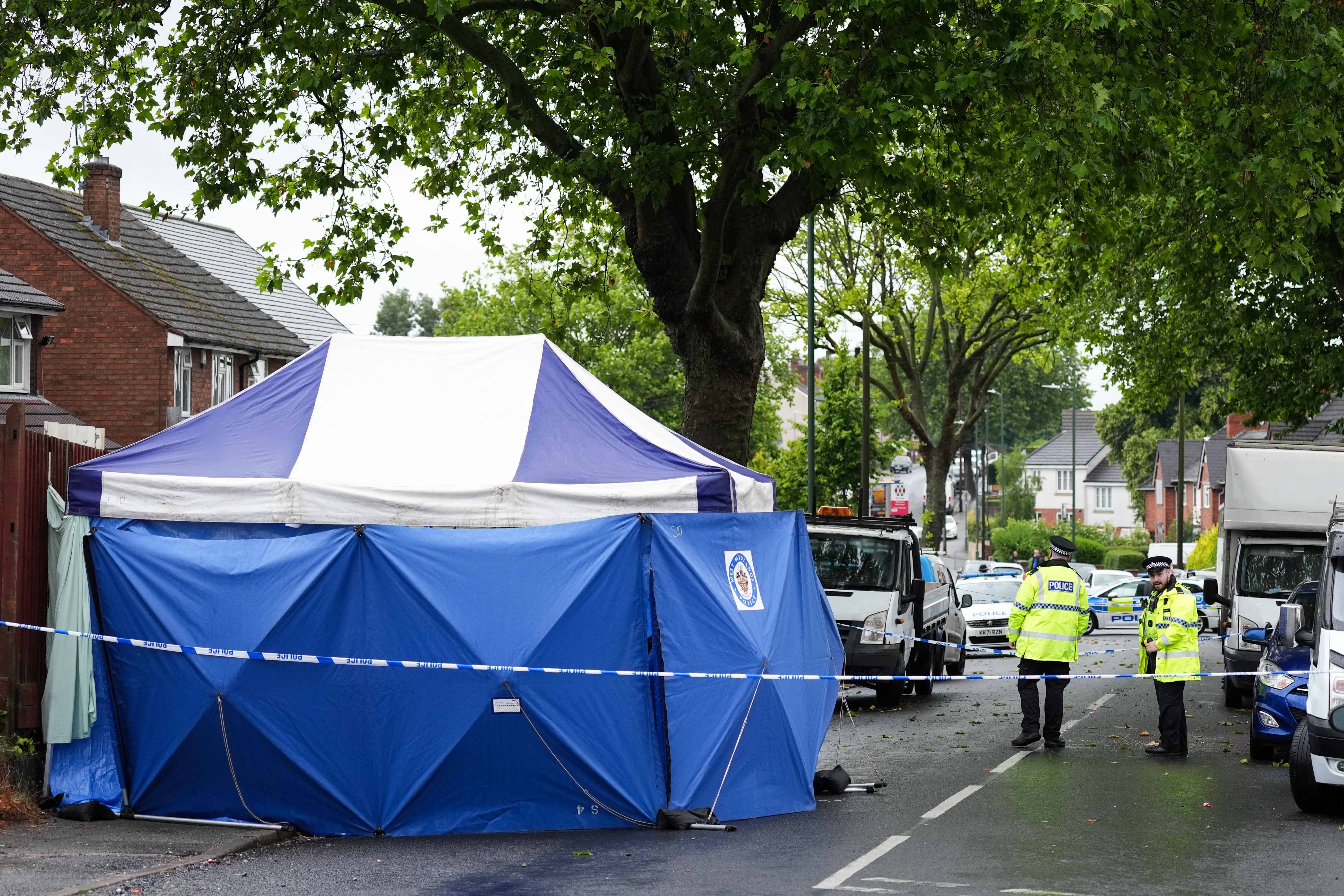 West Midlands Police at the scene (Jacob King/PA)