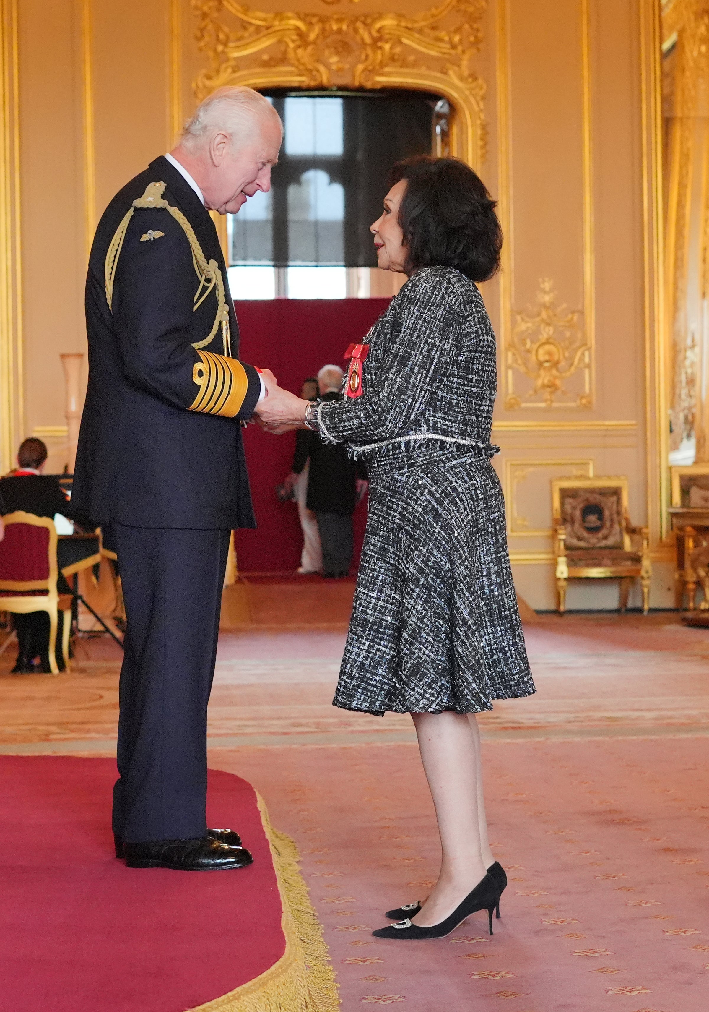 Dame Shirley Bassey said the King complimented her on her dress (Jonathan Brady/PA)