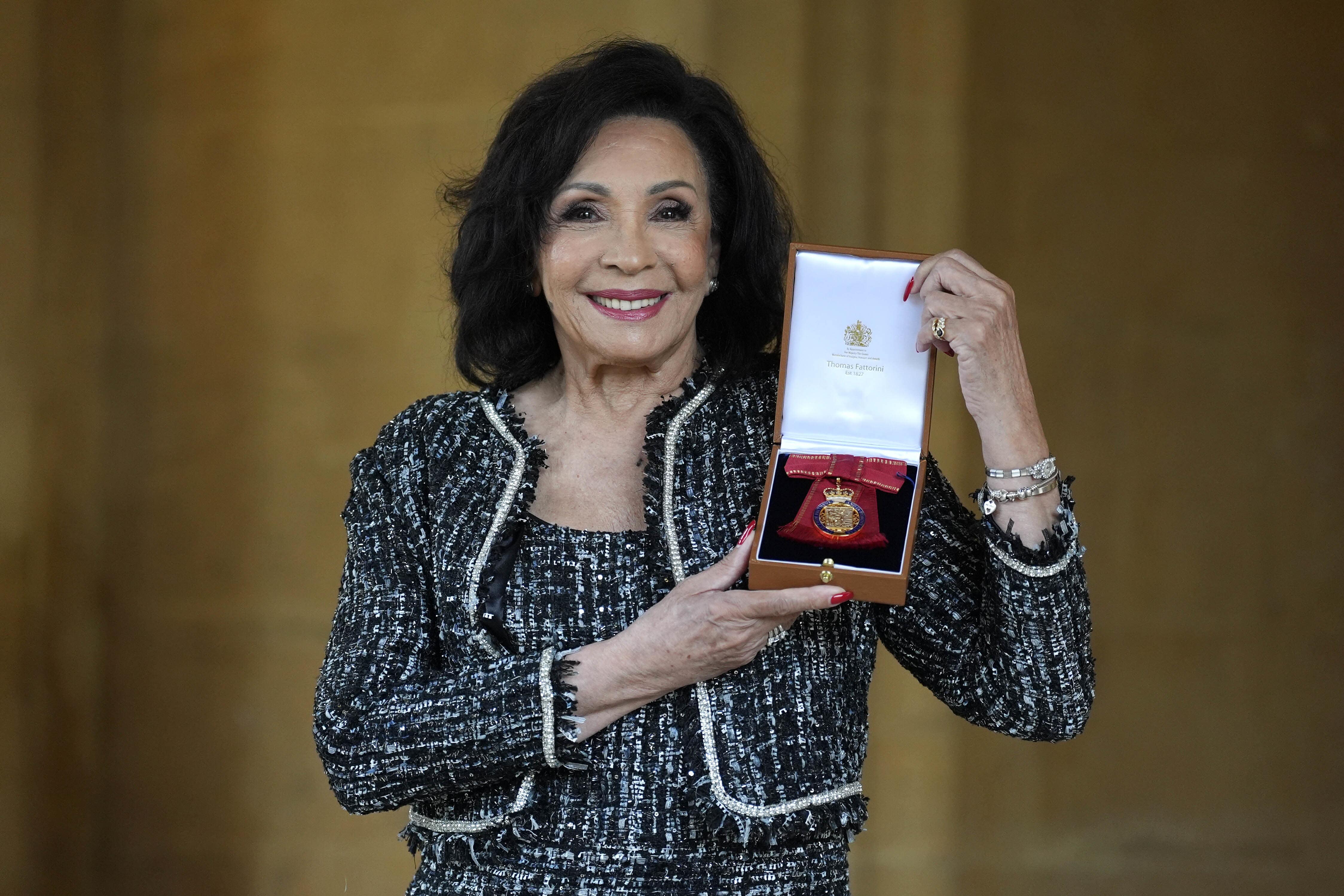 Dame Shirley Bassey after being made a Companion of Honour (Andrew Matthews/PA)