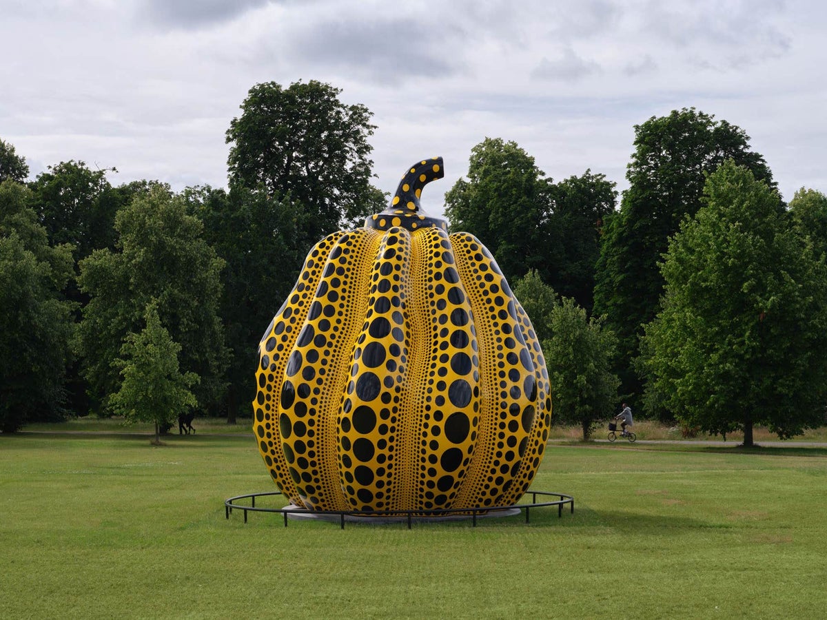 Yayoi Kusama Naoshima Pumpkin Sculpture, White & Purple sold