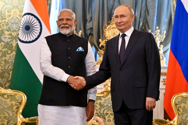 <p>Modi and Putin summit </p>
