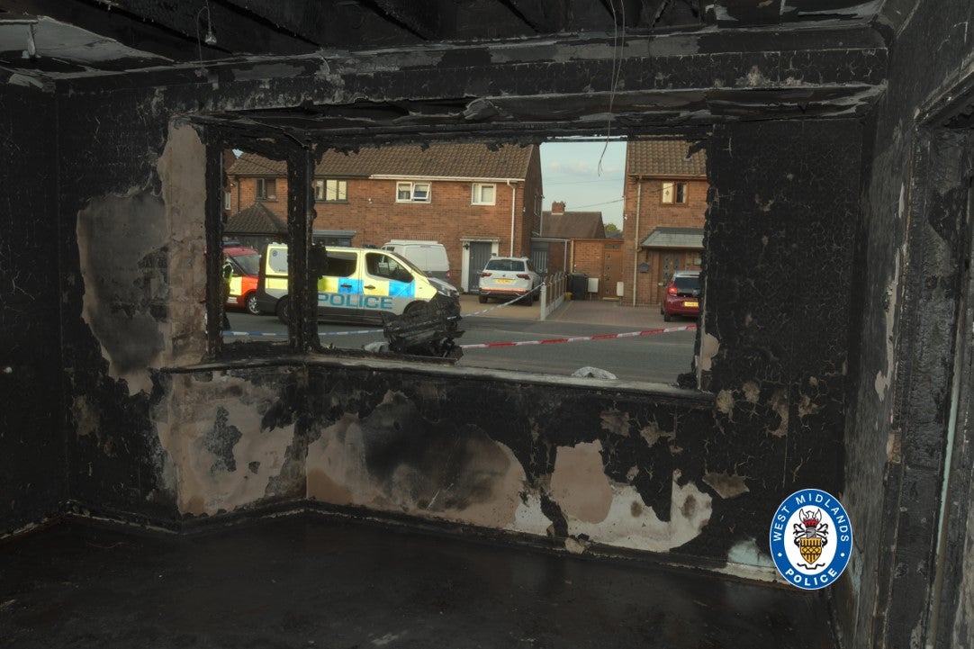 The damage caused in the arson attack (West Midlands Police/PA)