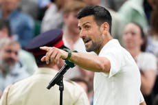 Wimbledon 2024 LIVE: Tennis scores and updates as Novak Djokovic returns after spat with fans