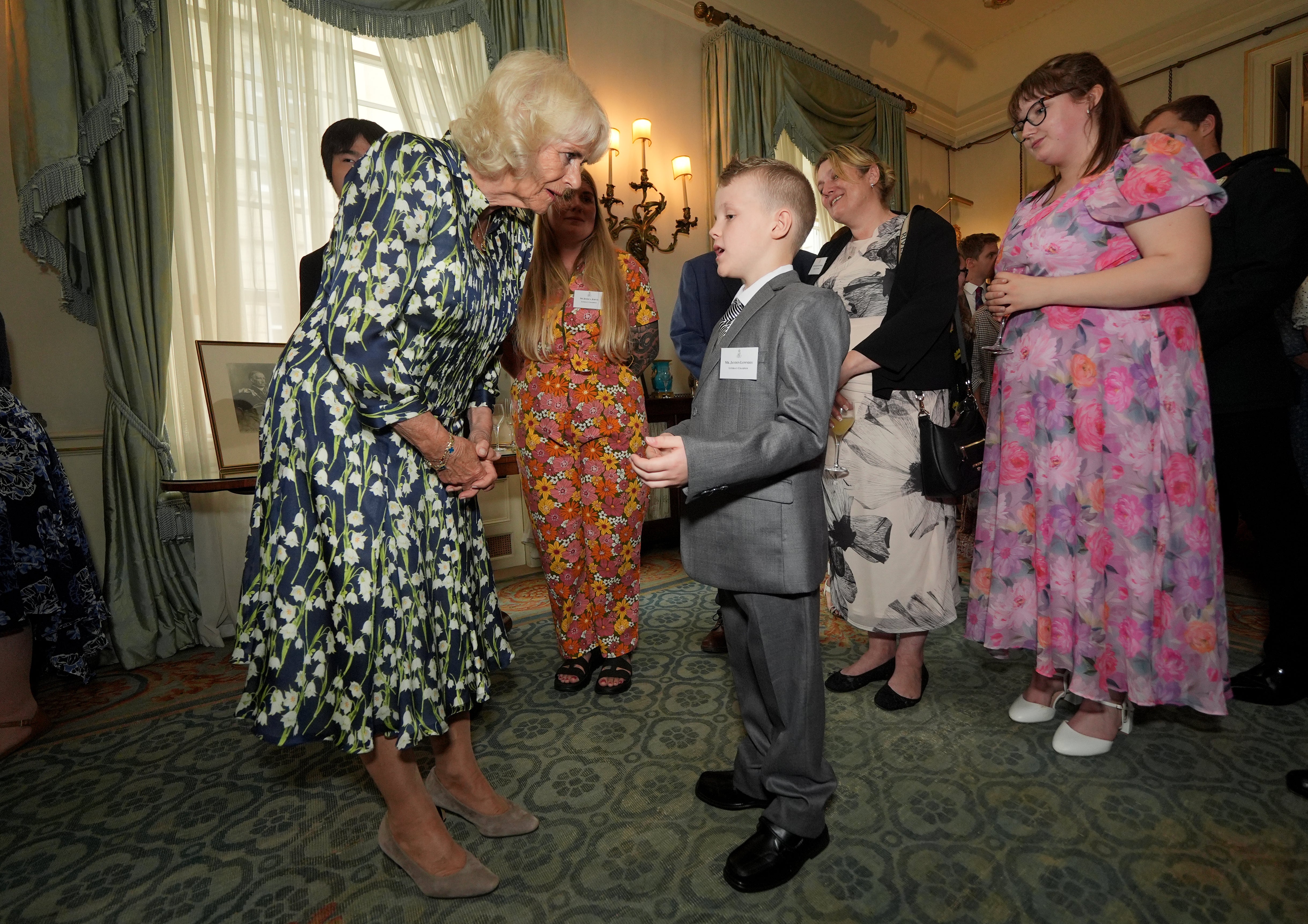 Jayden Lowndes, 10, was among the volunteers who spoke to the Queen (Yui Mok/PA)