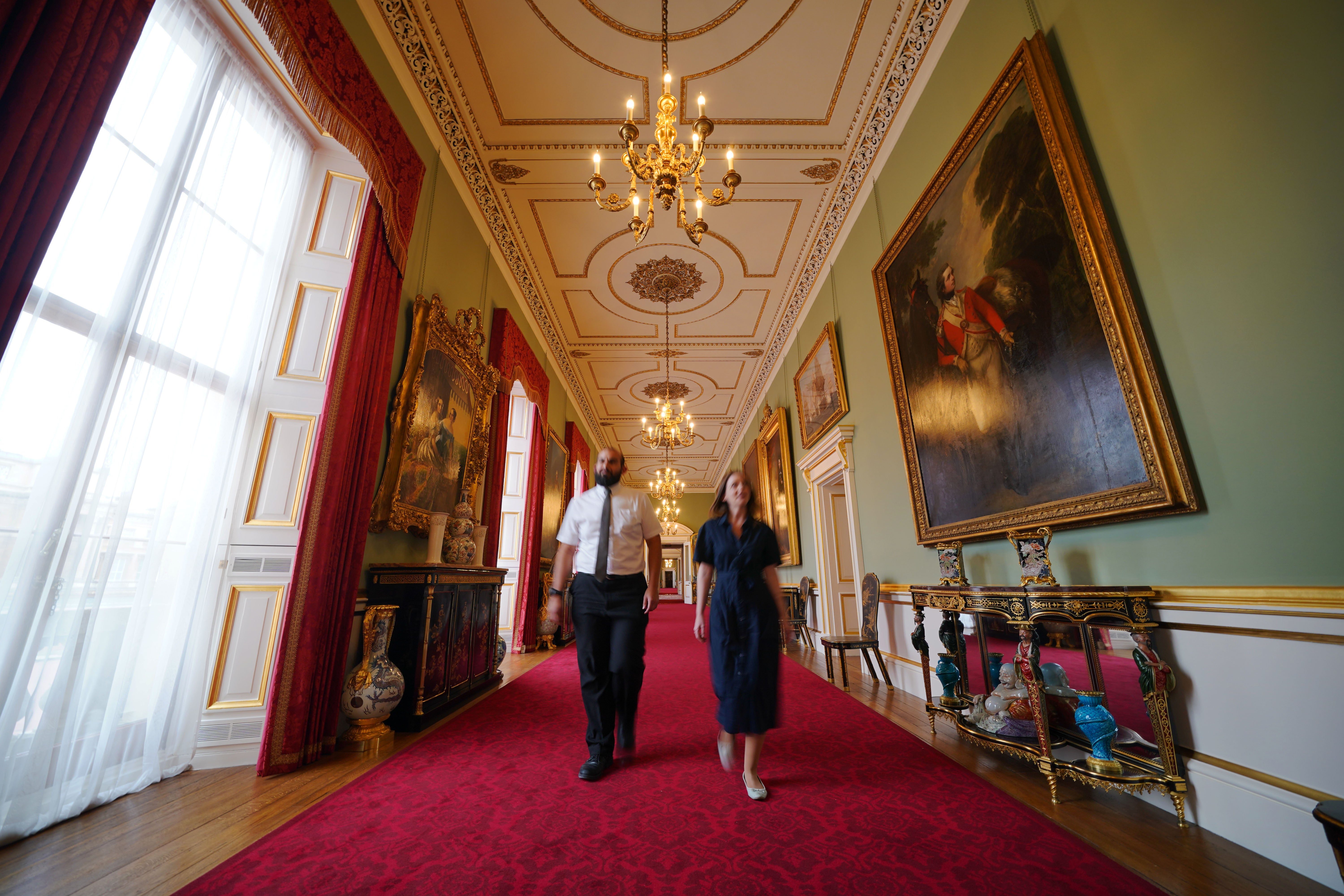 The main corridor in the east wing of Buckingham Palace will open to visitors for the first time this summer (Jonathan Brady/PA)