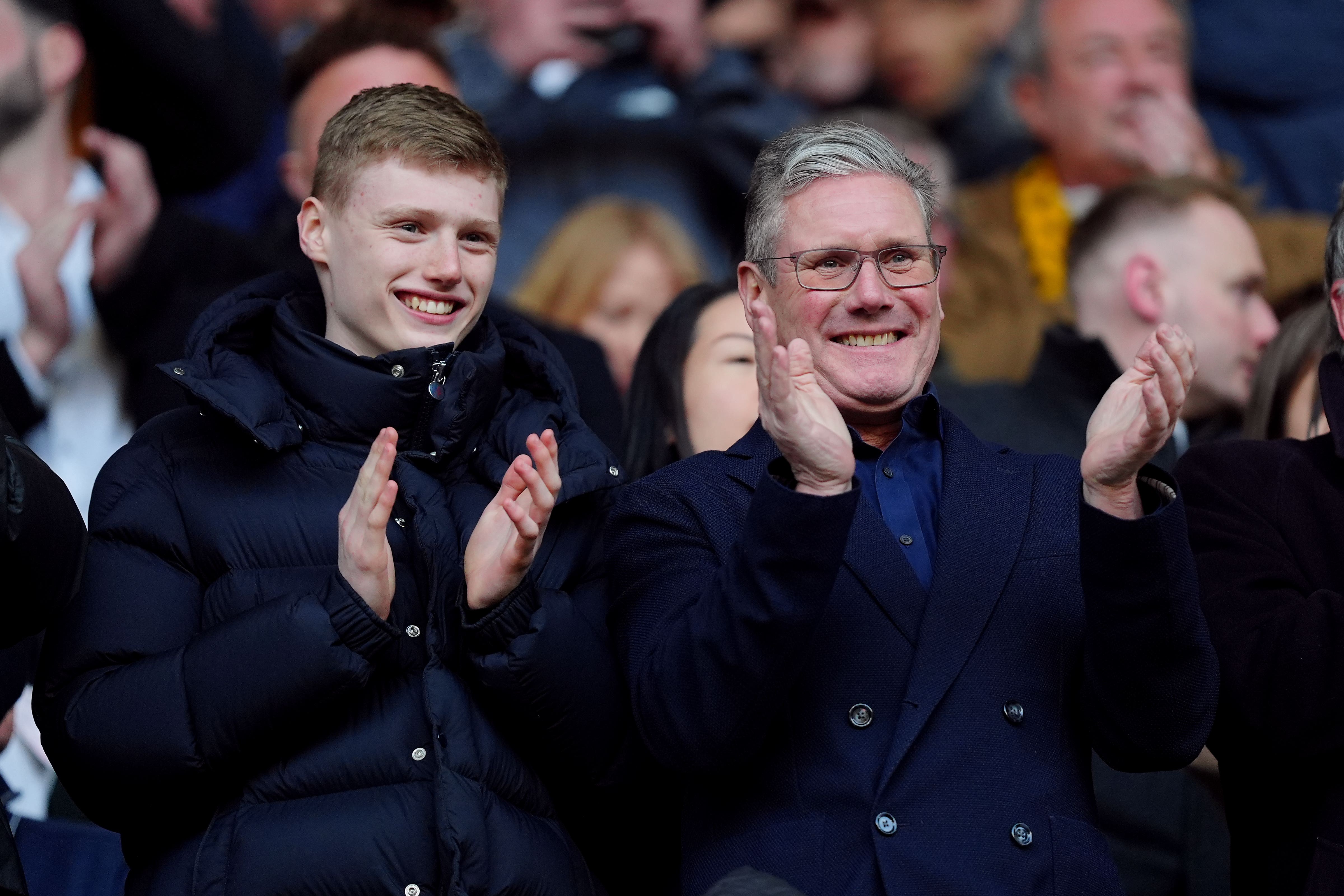 Prime Minister Sir Keir Starmer in the stands during a Premier League match at Molineux Stadium, Wolverhampton (Mike Egerton/PA)