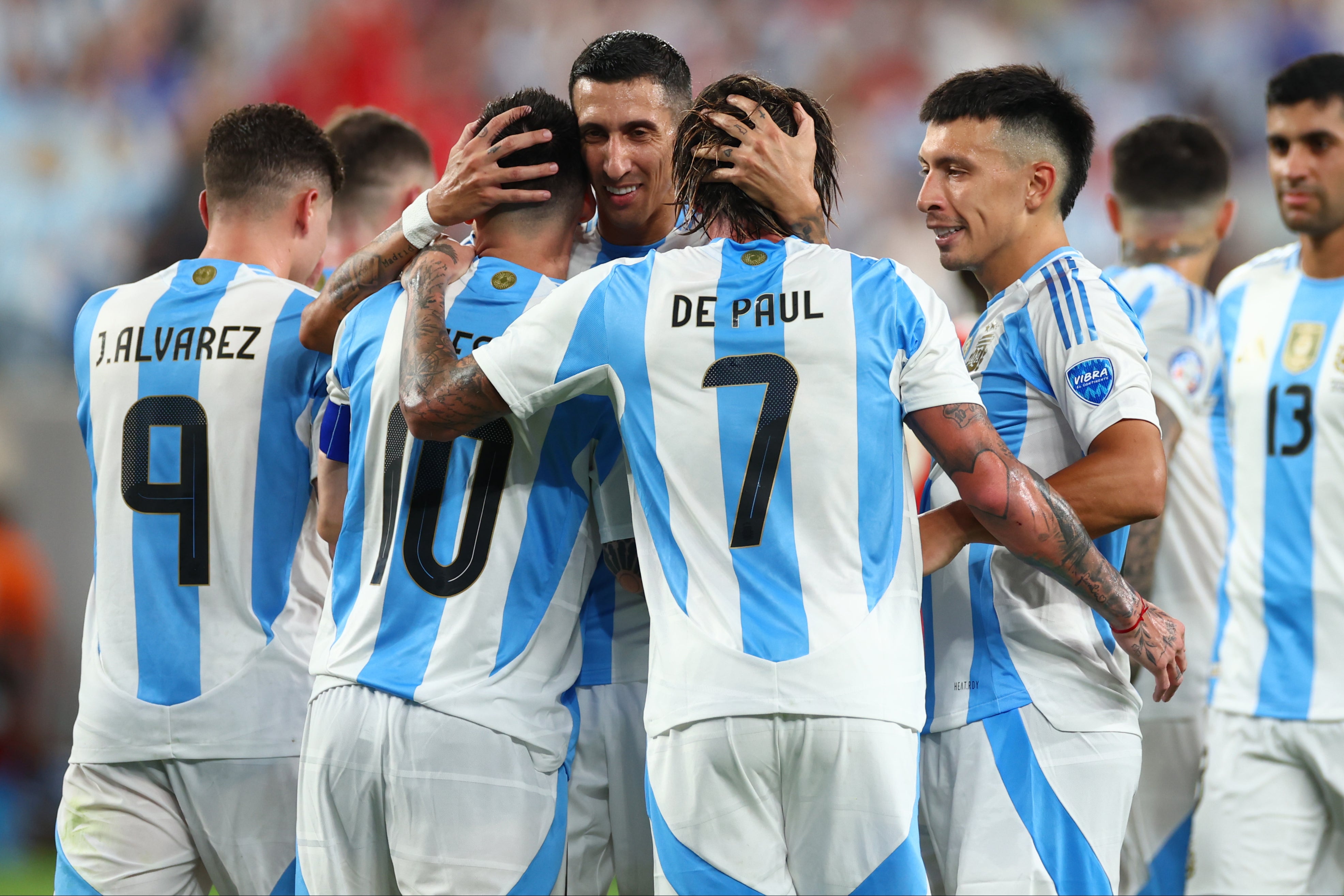 Angel Di Maria (centre) intends to conclude his international career after the final