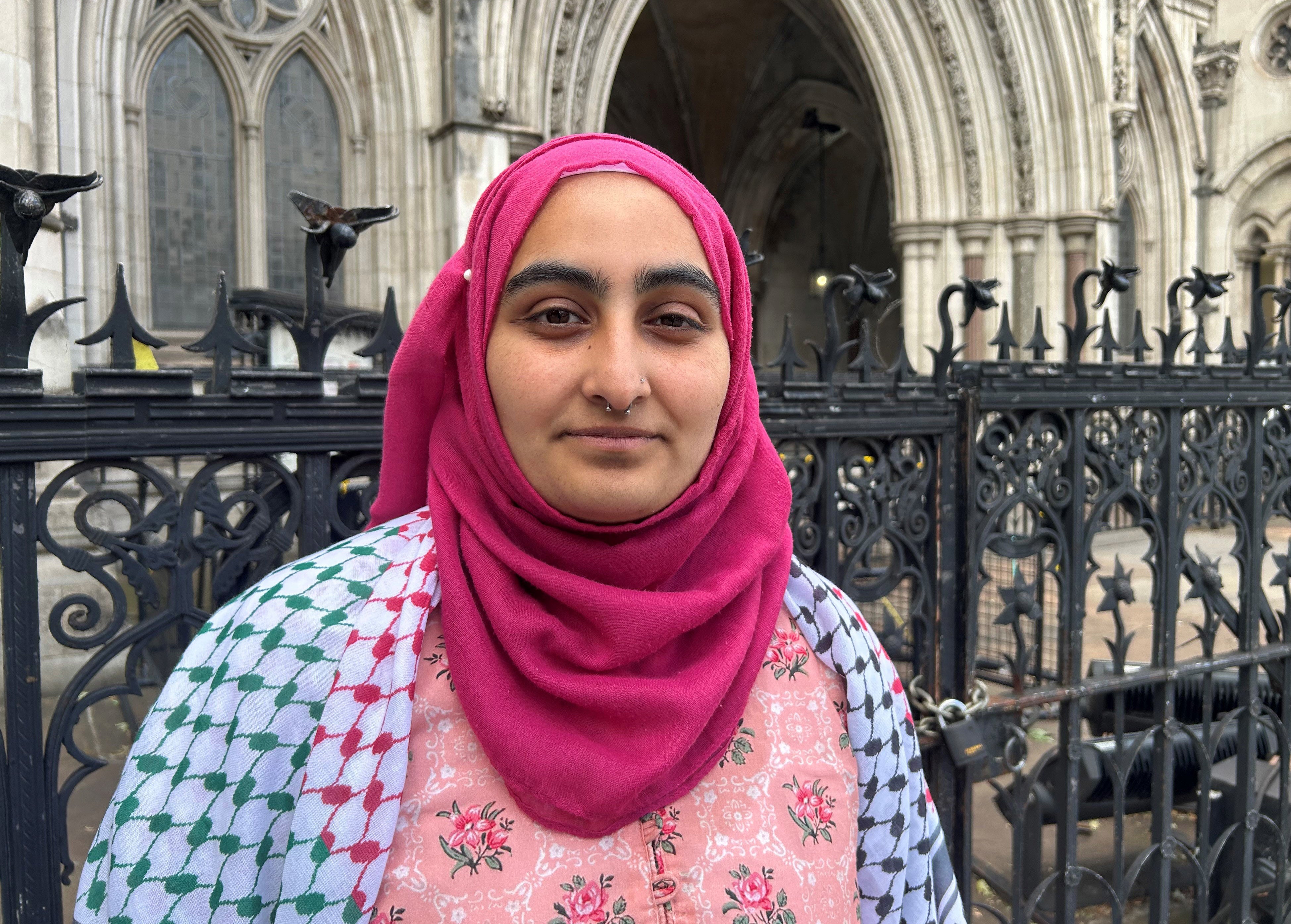 Mariyah Ali, a defendant in the Birmingham case, attended a hearing at the Royal Courts of Justice in London earlier this month (Tom Pilgrim/PA)