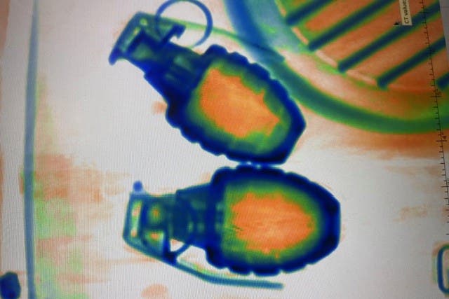 <p>TSA agents discovered the items resembling grenades during an x-ray scan</p>
